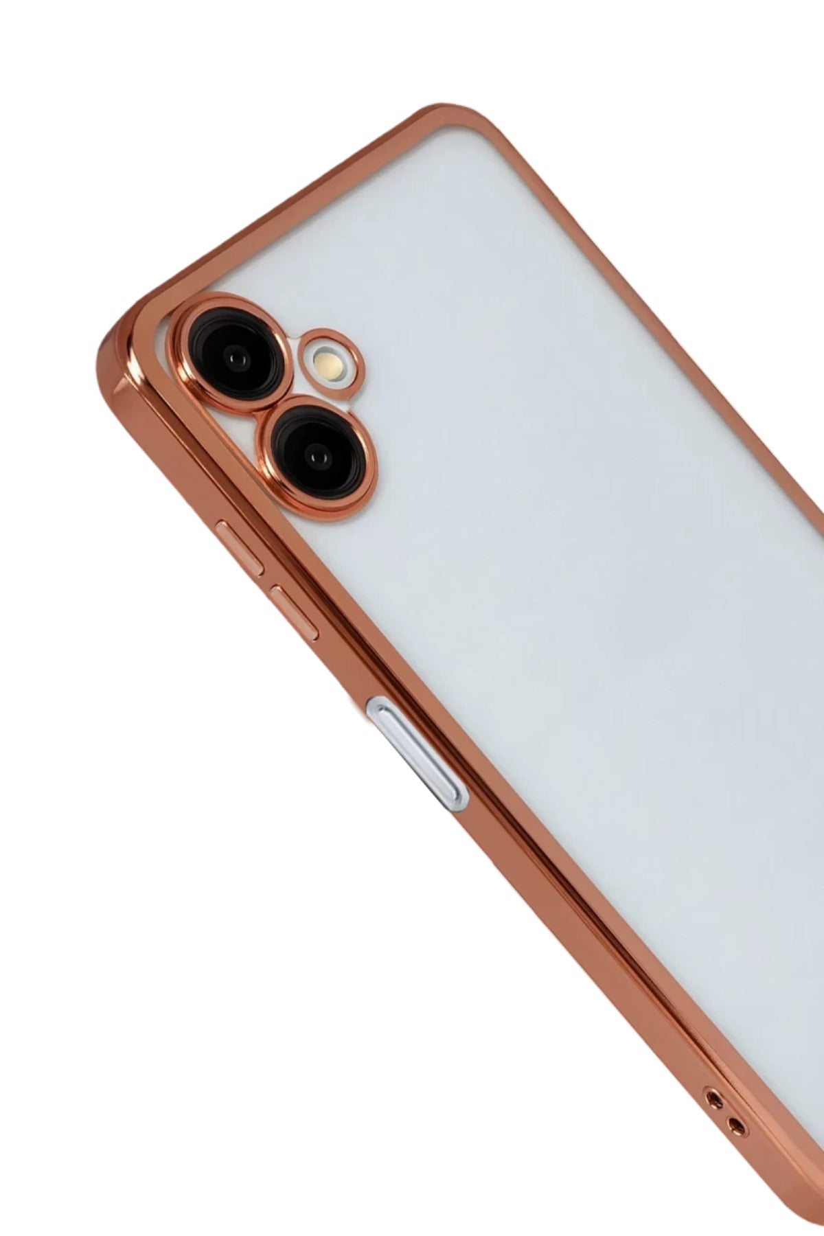 Samsung Galaxy A07 4G Uyumlu Lensli Silikon - Çöl Titanyum