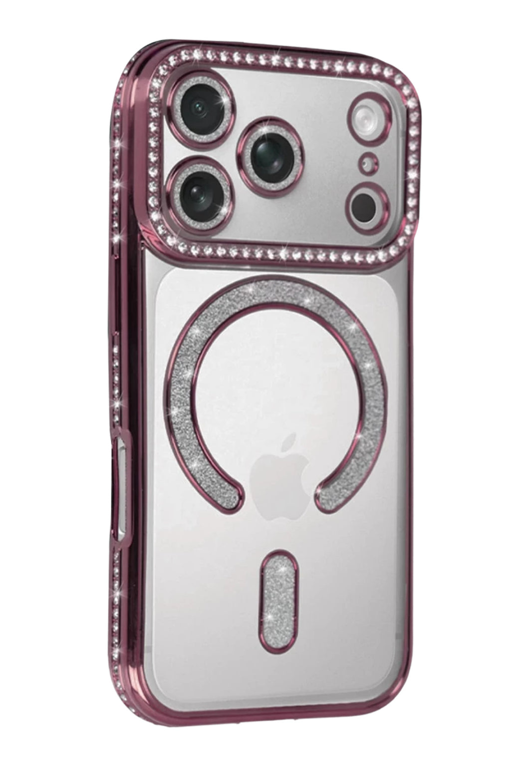 Apple iPhone 17 Pro Max Uyumlu Joke Simli Magneticsafe Kılıf - Pembe