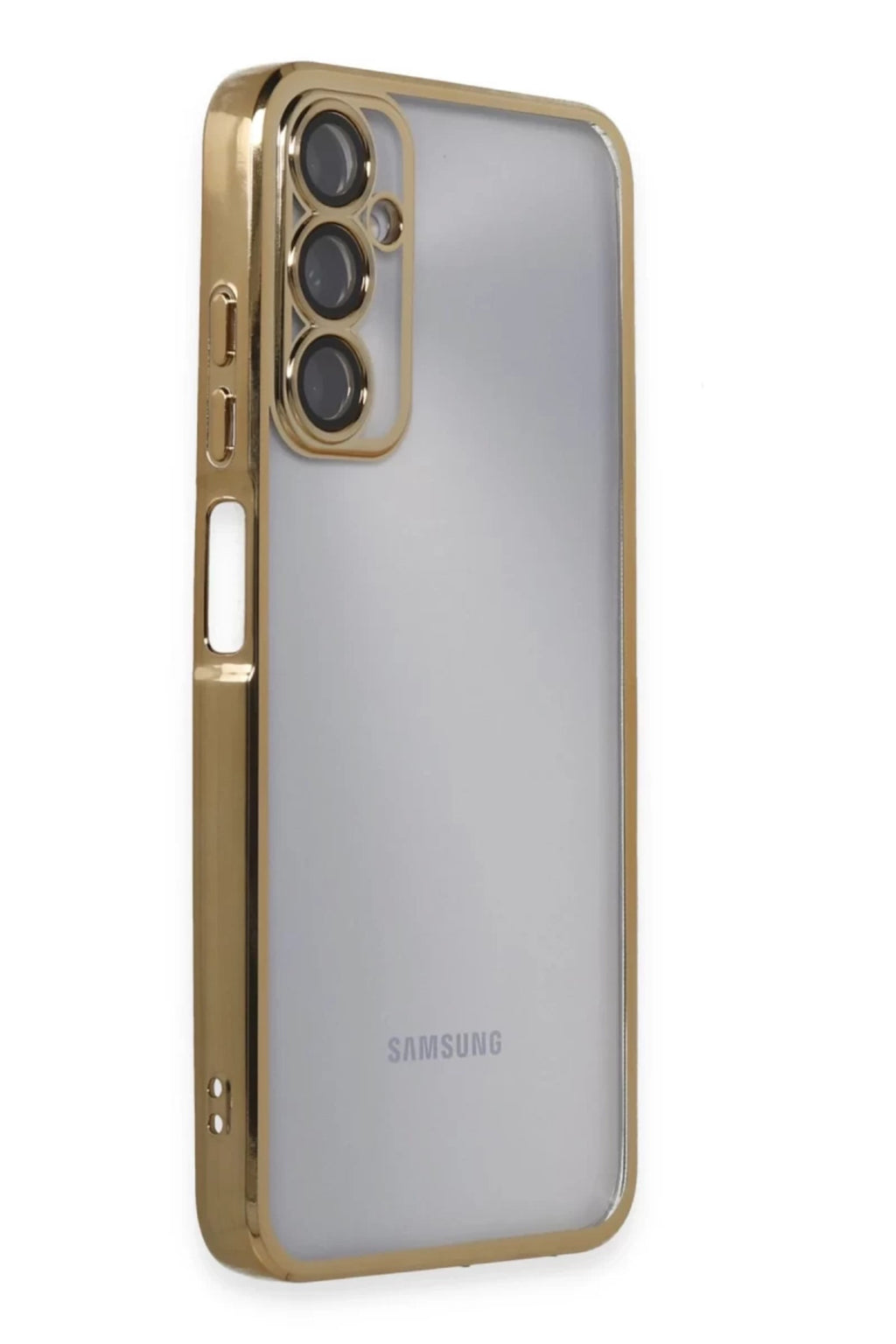 Samsung Galaxy A05S Uyumlu Kılıf Lensli Silikon - Gold