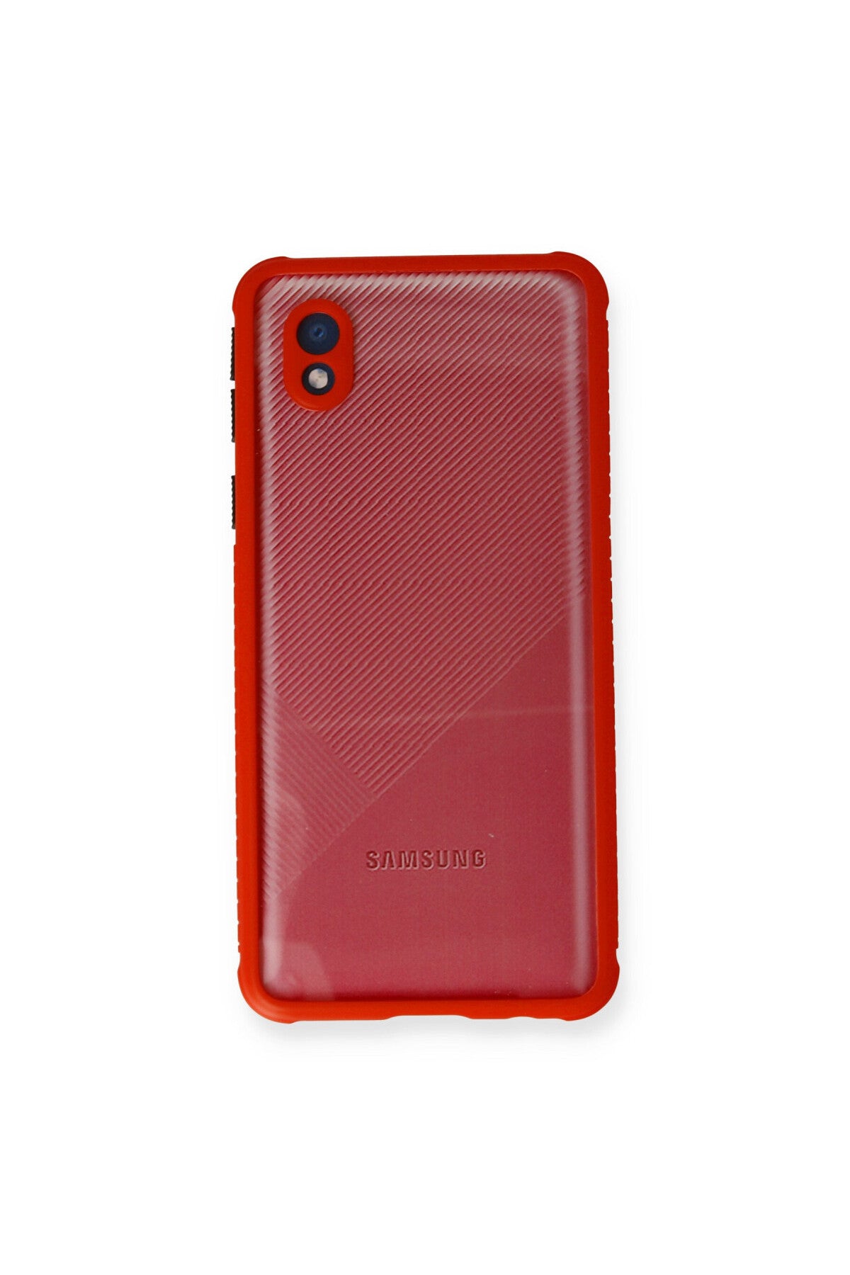 Samsung Galaxy A01 Core Uyumlu Kılıf Miami Şeffaf Silikon - Kırmızı