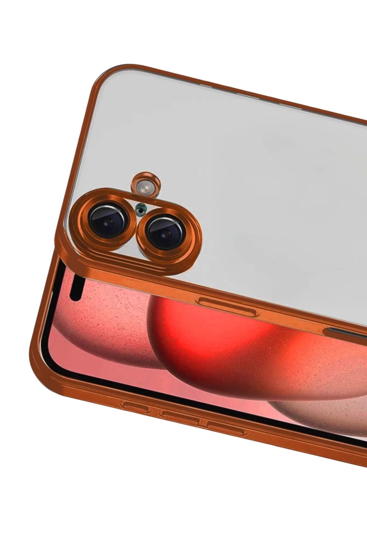 Apple iPhone 17 Uyumlu Lensli Silikon - Turuncu
