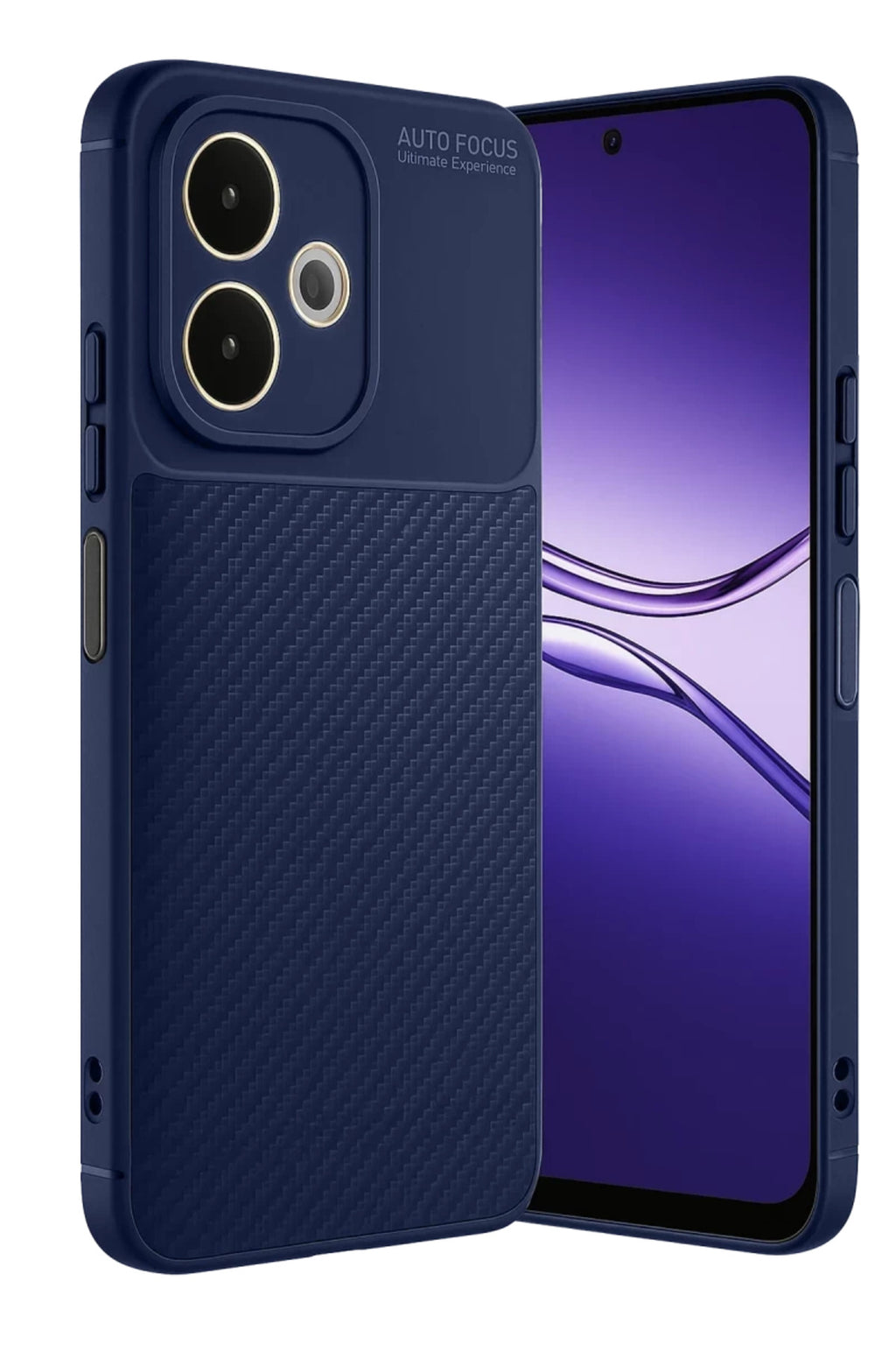 Oppo A5 Pro 4G Uyumlu Kılıf Auto Focus Karbon Kapak - Lacivert