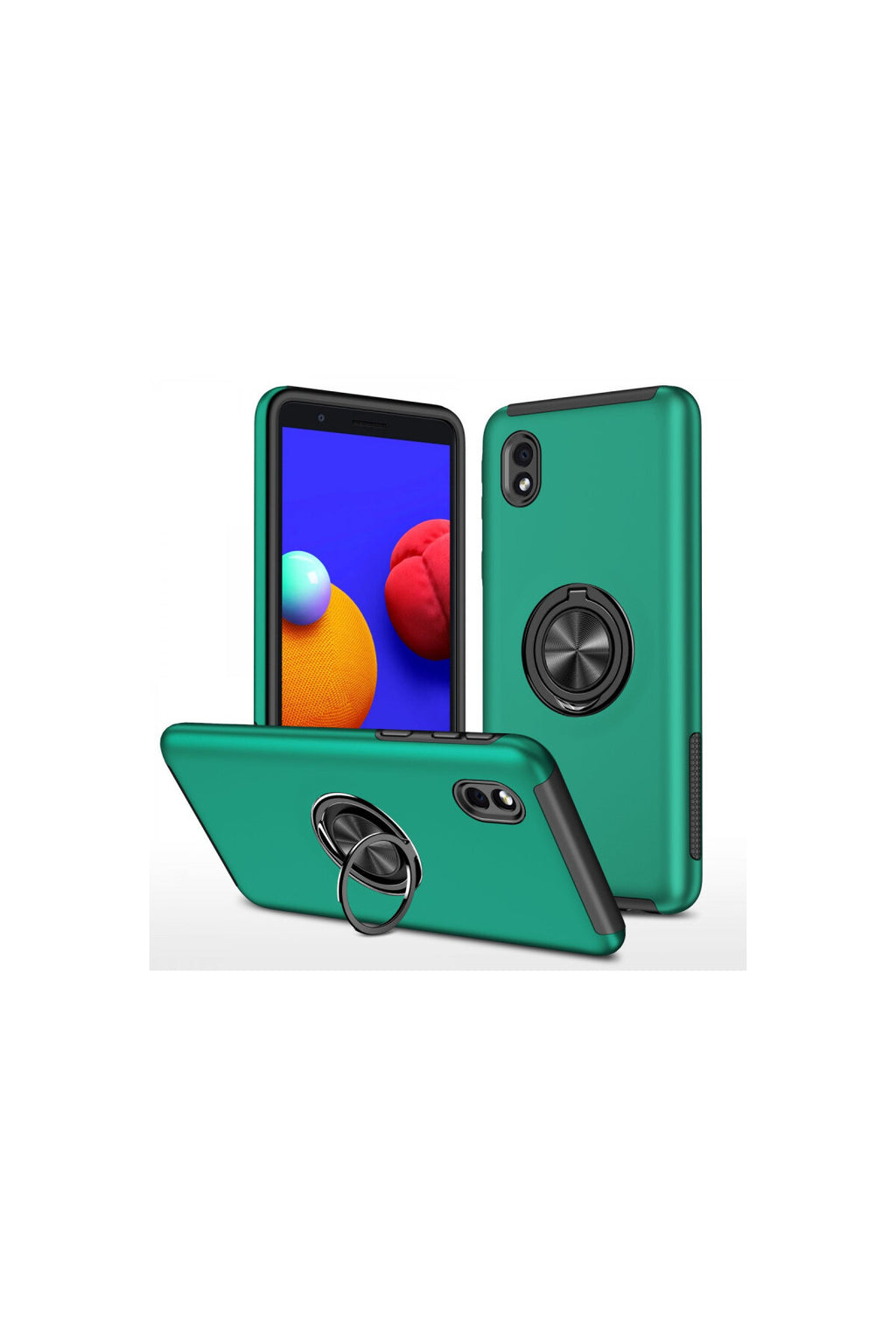 Samsung Galaxy A01 Core Uyumlu Kılıf Elit Yüzüklü Kapak - Yeşil