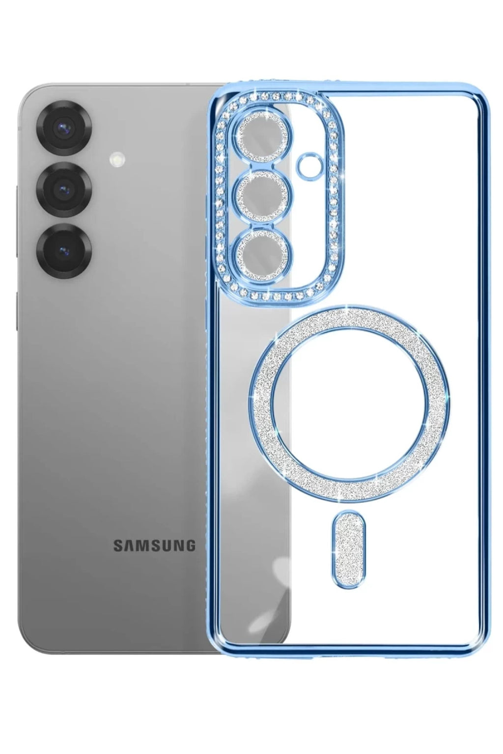 Samsung Galaxy S26 Uyumlu Joke Simli Magneticsafe Kılıf - Mavi