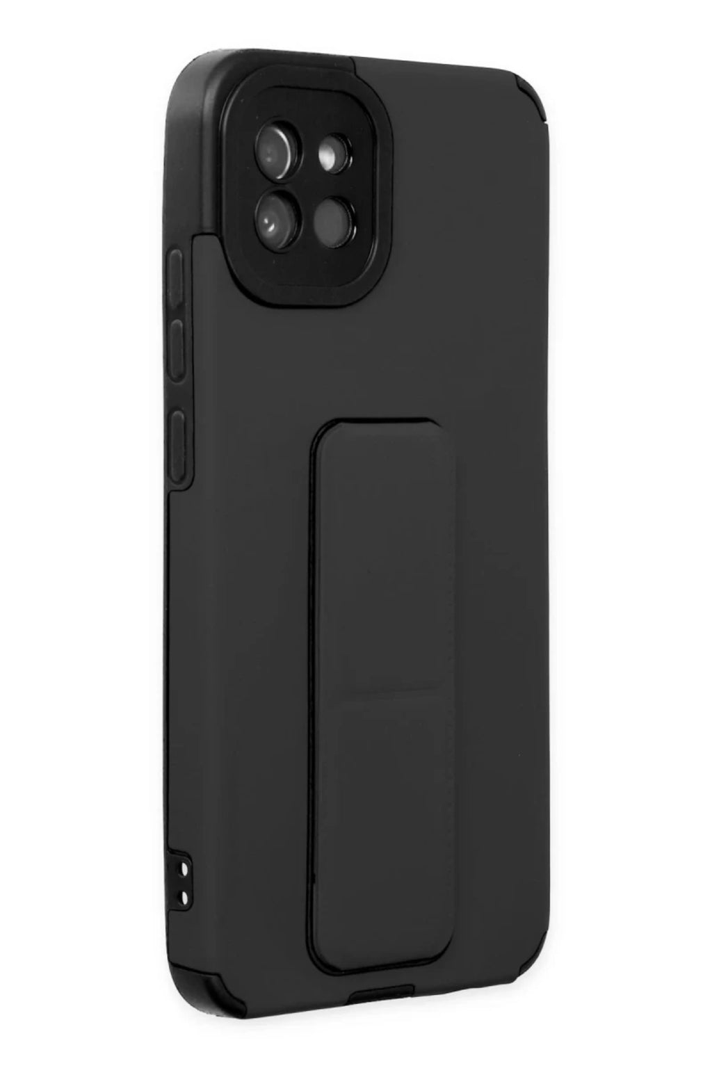 Samsung Galaxy A03 Uyumlu Kılıf Mega Standlı Silikon - Siyah