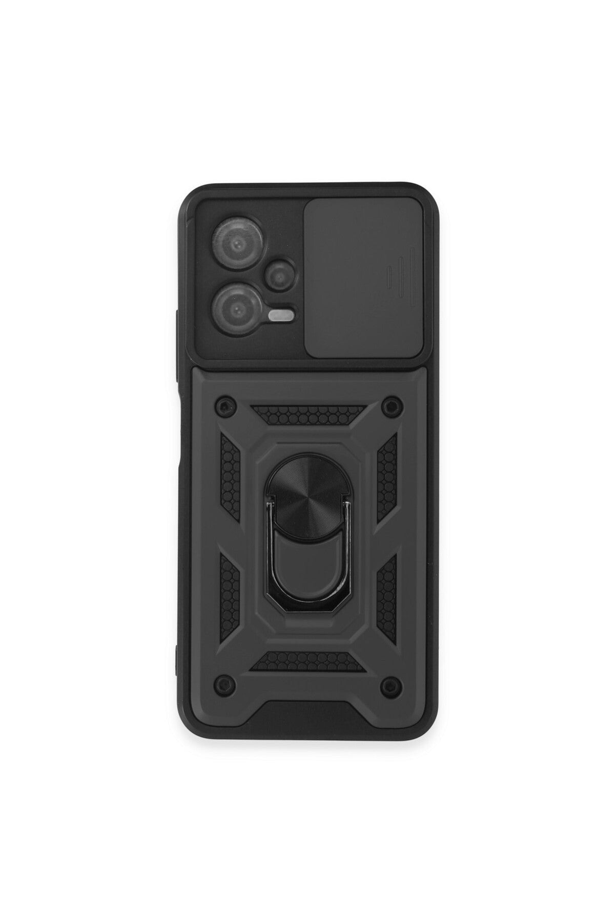 Xiaomi Redmi Note 12 5G Uyumlu Kılıf Pars Lens Yüzüklü Silikon - Siyah