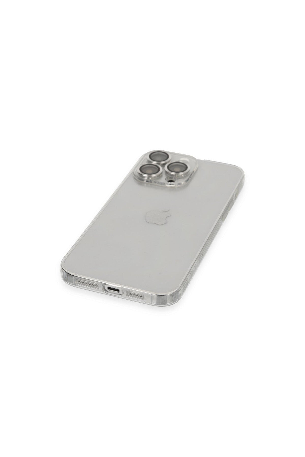 Apple iPhone 13 Pro Max Uyumlu Kılıf Luko Lens Silikon - Gümüş