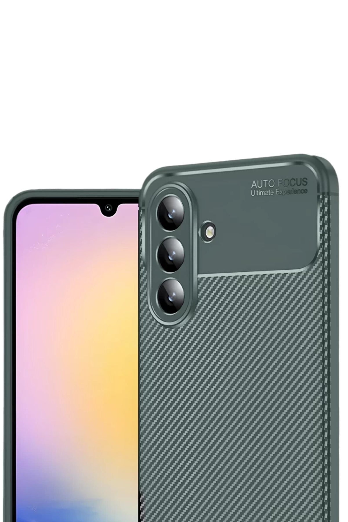 Samsung Galaxy S25 FE Uyumlu Auto Focus Karbon Kapak - Koyu Yeşil