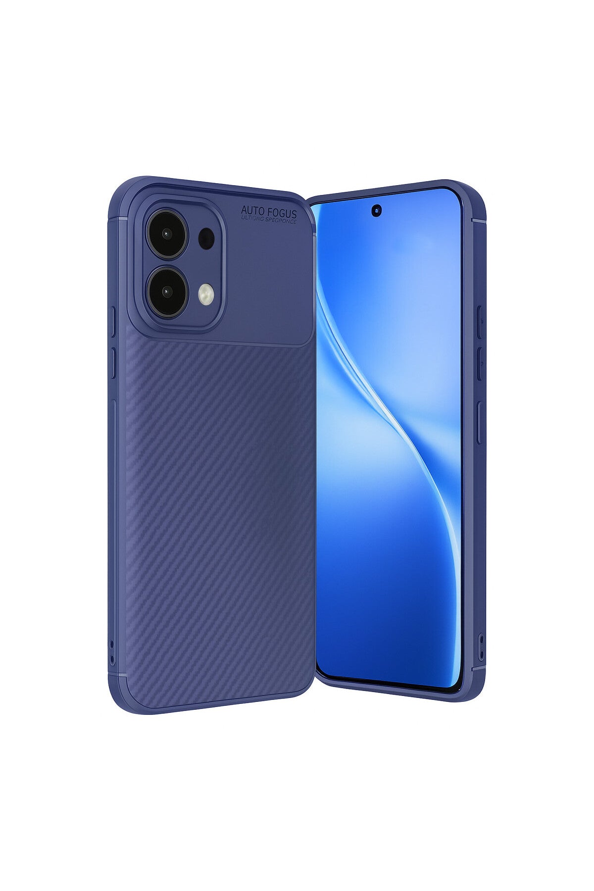 Oppo A6 Pro 4G Uyumlu Auto Focus Karbon Kapak - Lacivert