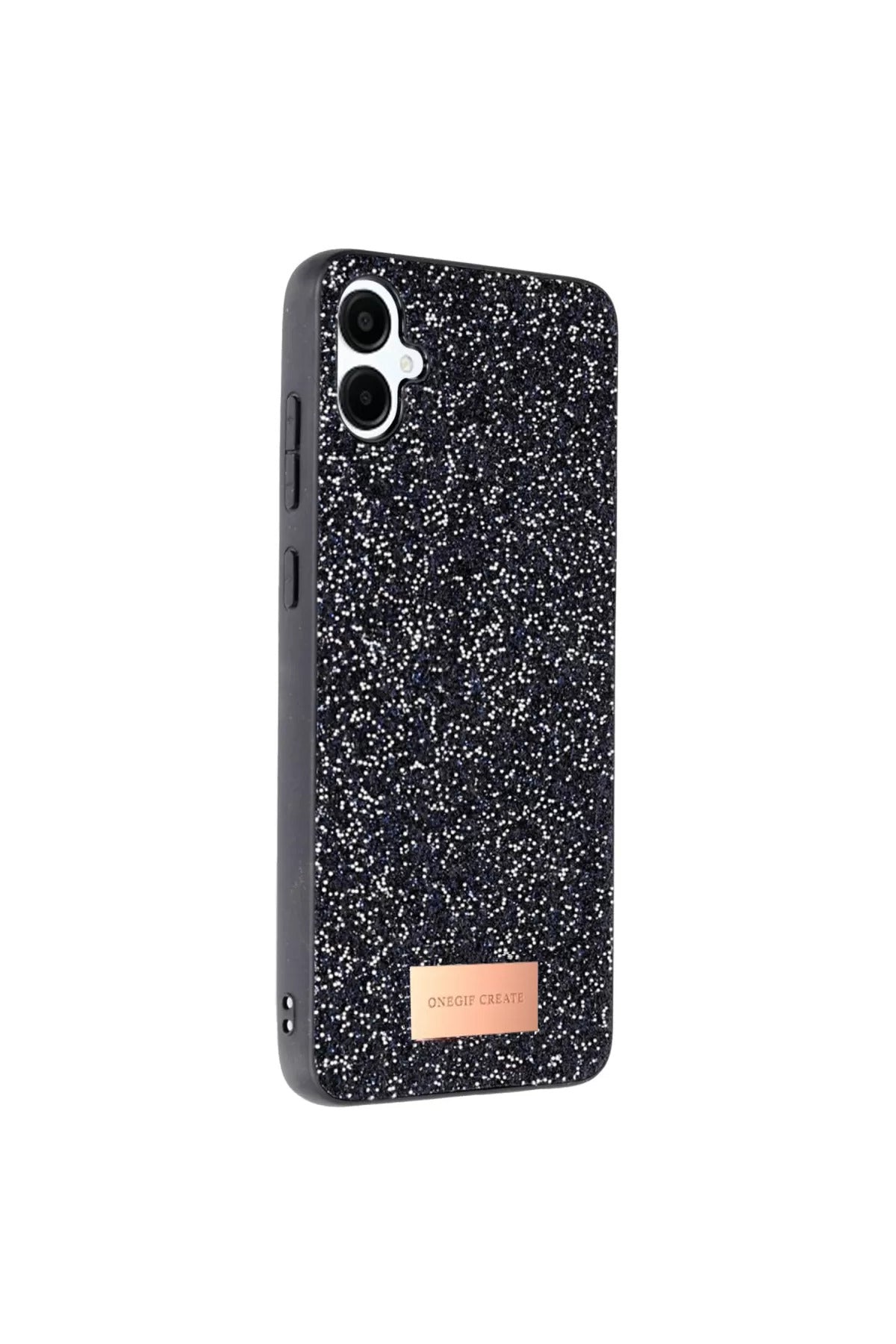 Onegif Samsung Galaxy A06 Uyumlu Bright Simli Kapak - Siyah