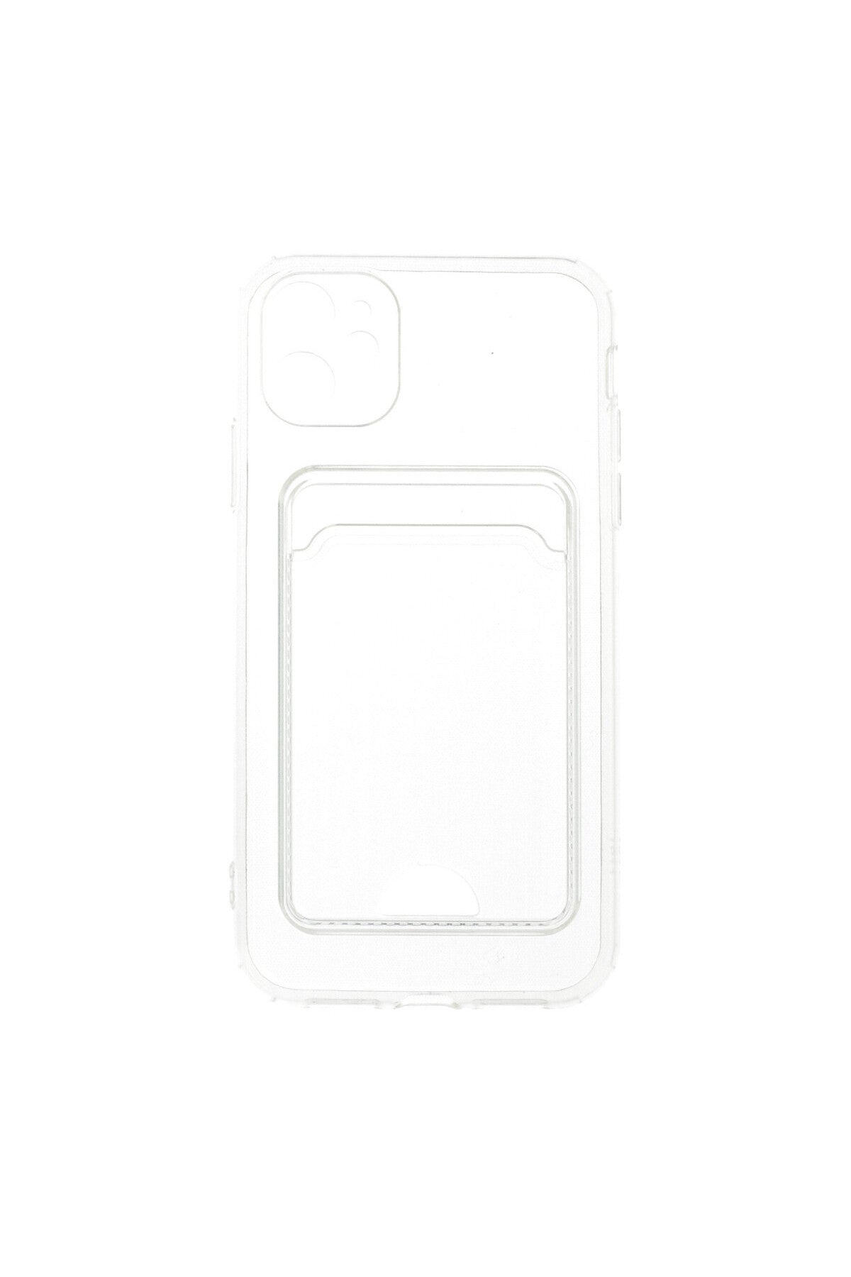 Apple iPhone 11 Uyumlu Kılıf Kart Şeffaf Silikon - Şeffaf