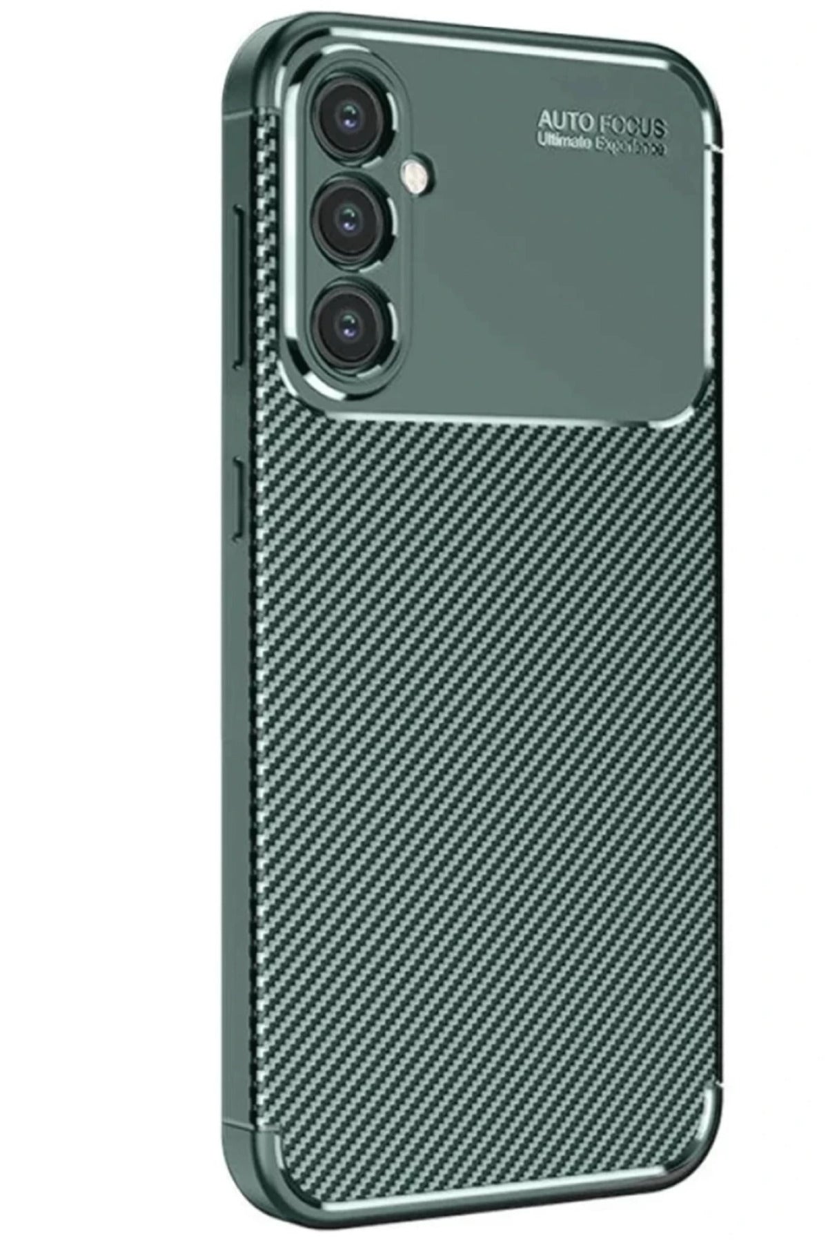 Samsung Galaxy S25 Uyumlu Kılıf Auto Focus Karbon Kapak - Koyu Yeşil