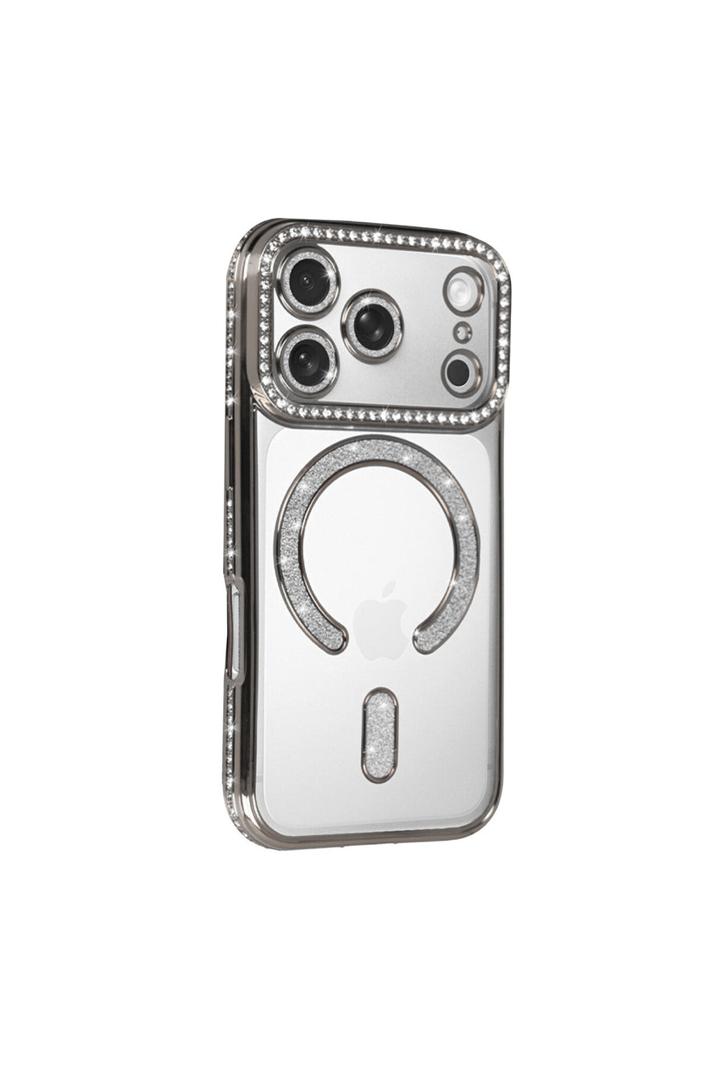 Apple iPhone 17 Pro Uyumlu Joke Simli Magneticsafe Kılıf - Gümüş