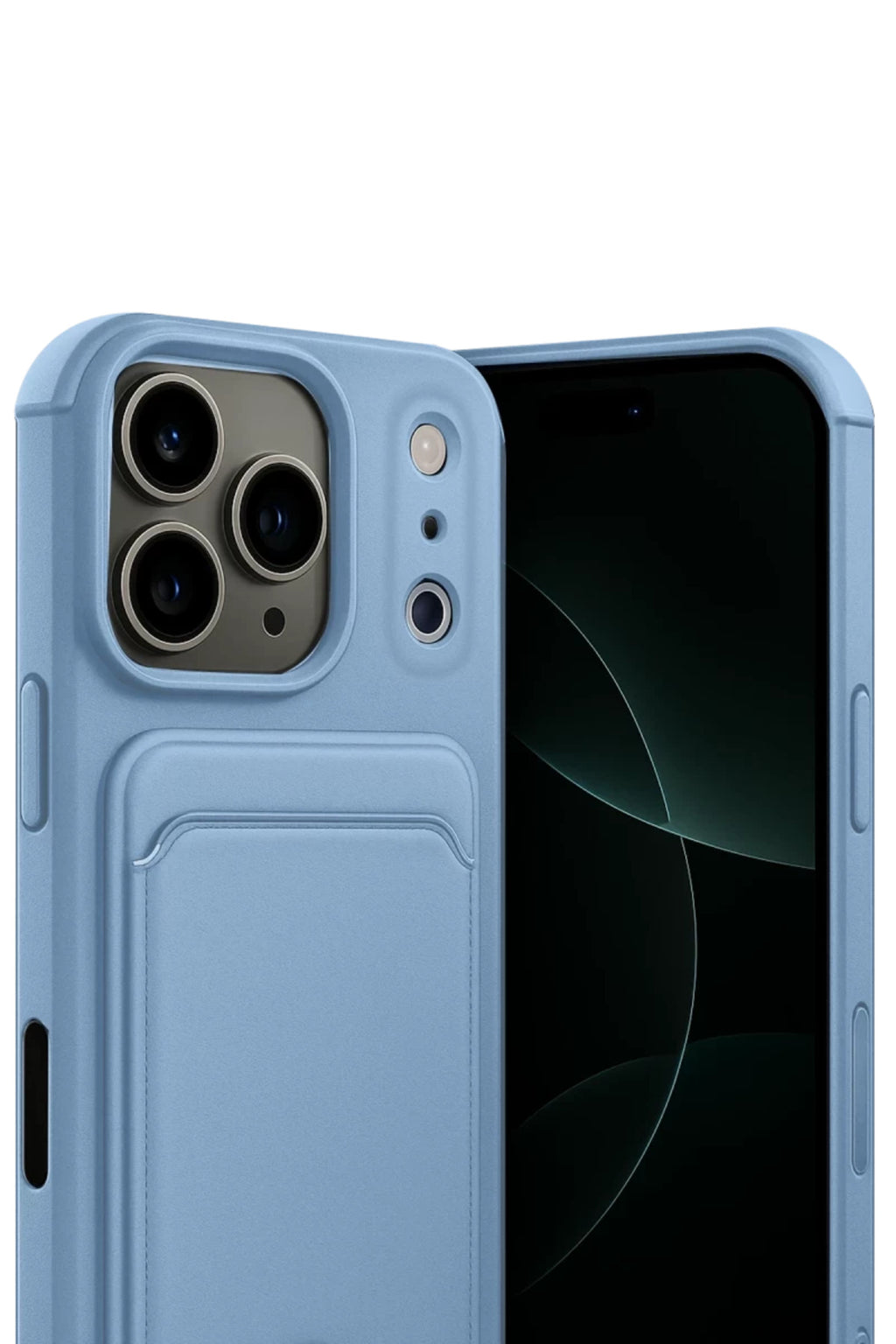 Apple iPhone 17 Pro Max Uyumlu Kelvin Kartvizitli Silikon - Mavi