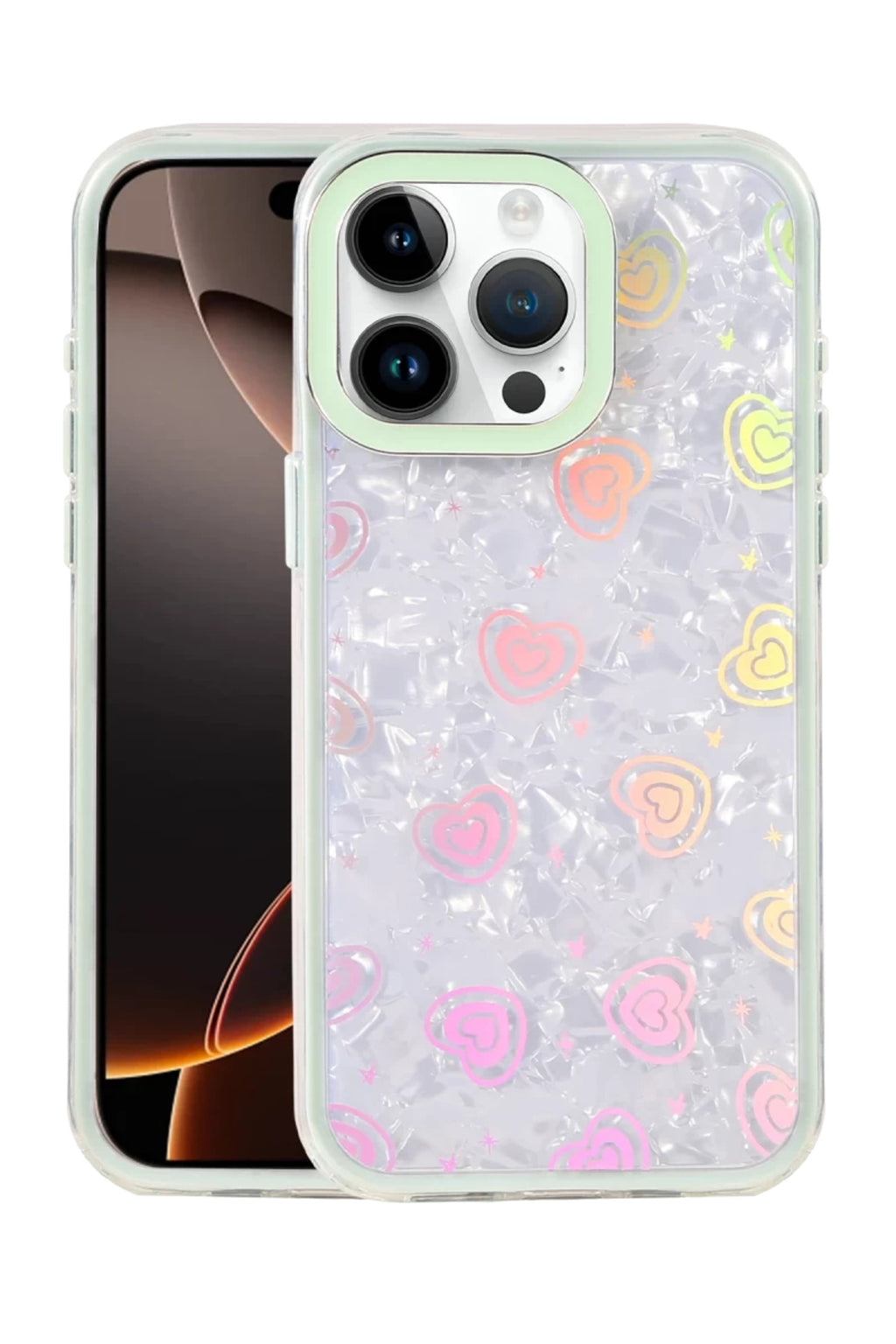 Apple iPhone 15 Pro Max Uyumlu Lumi Desenli Kapak - Yeşil