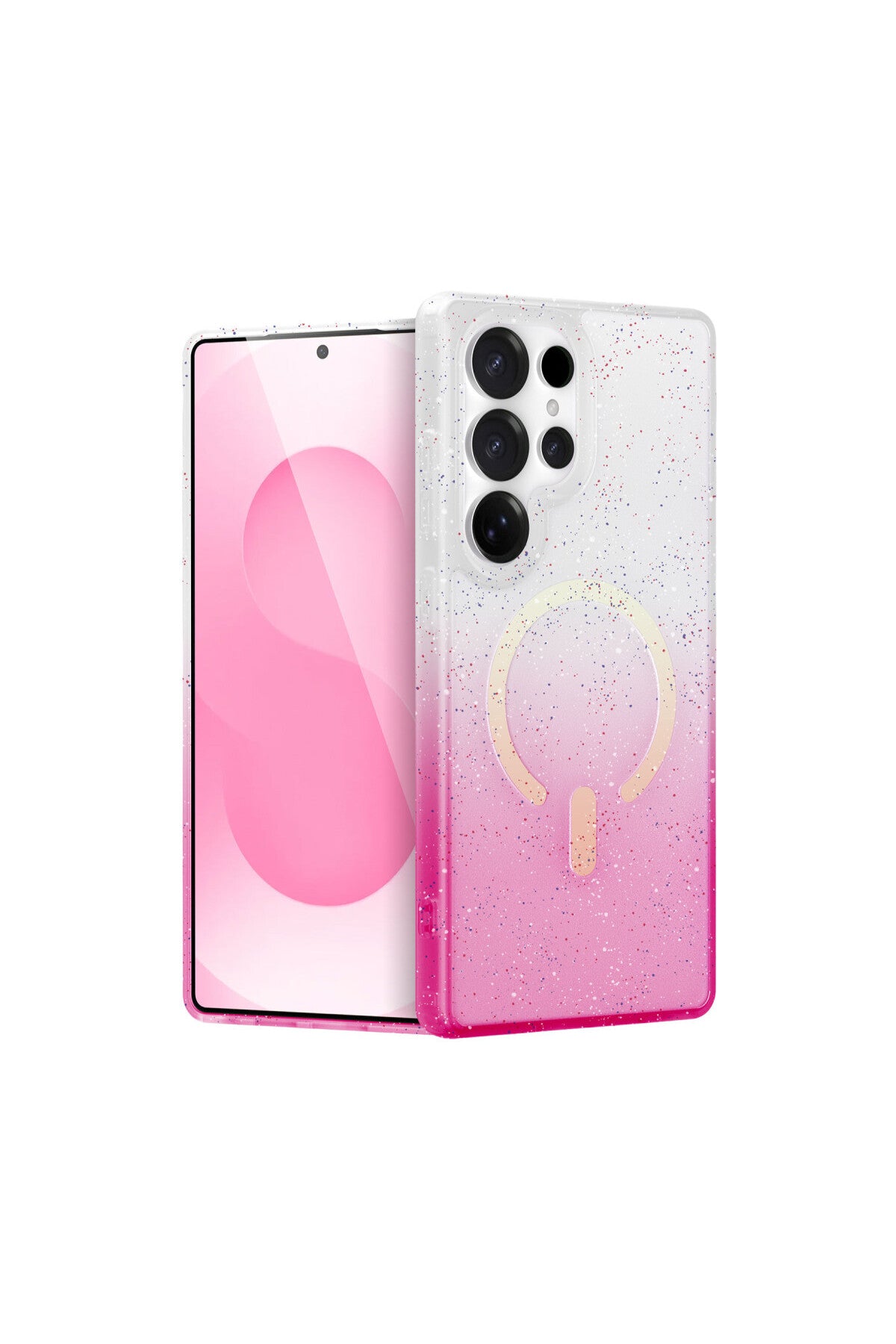 Samsung Galaxy S25 Ultra Uyumlu Pummel Shiny Magsafe Kapak - Pembe