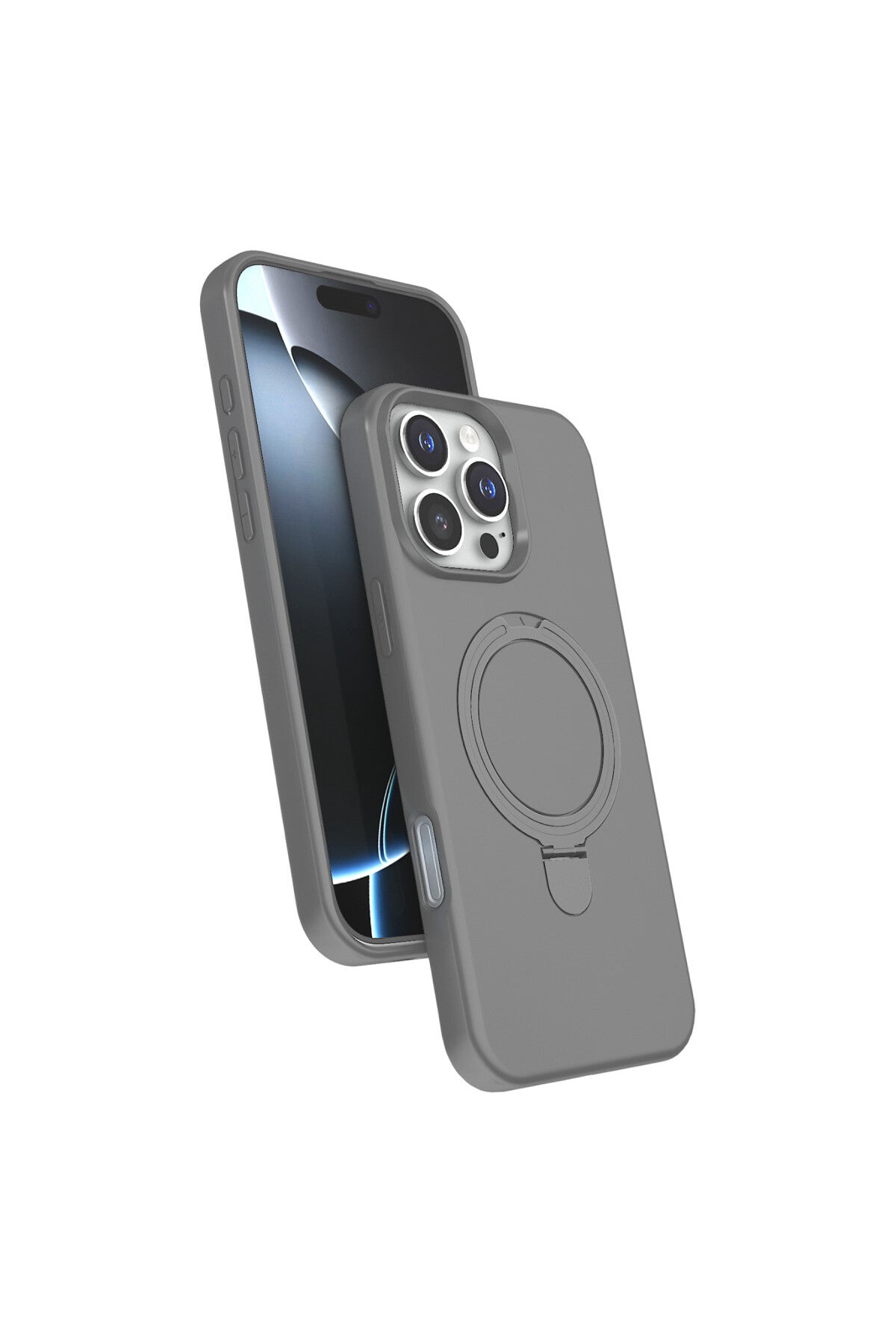 Apple iPhone 16 Pro Max Uyumlu Regal Magsafe Standlı Kapak - Titan Gri