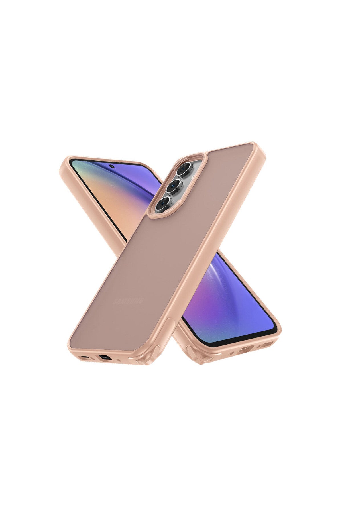 Samsung Galaxy A05S Uyumlu Kılıf Elegant Kapak - Pudra