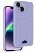 Apple iPhone 14 Uyumlu Kılıf Kelvin Kartvizitli Silikon - Lila