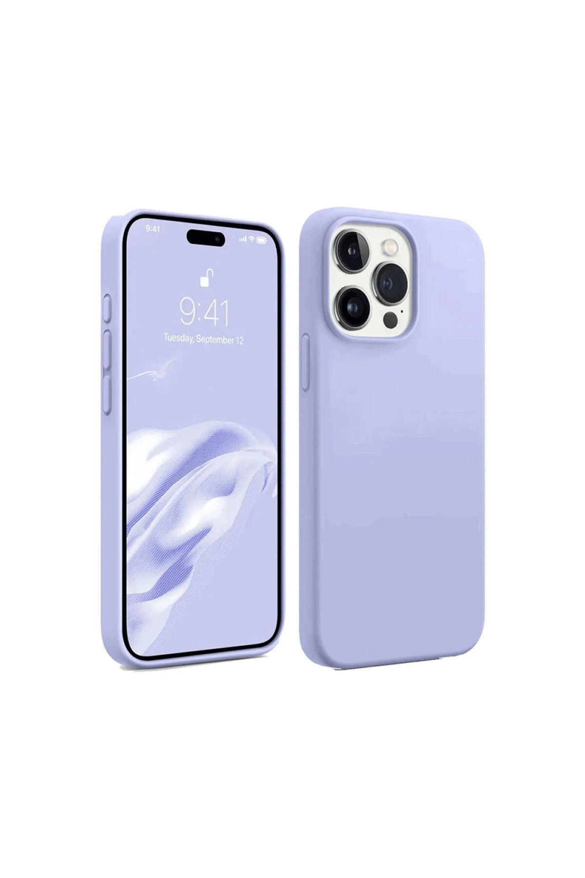 Apple iPhone 15 Pro Uyumlu Kılıf First Silikon - Lila
