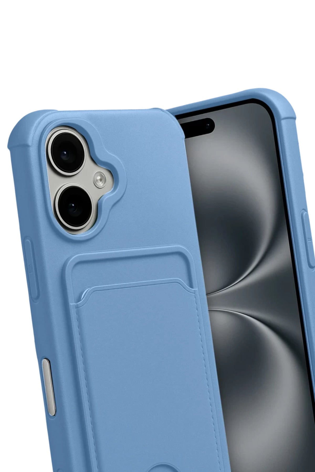 Apple iPhone 17 Uyumlu Kelvin Kartvizitli Silikon - Mavi