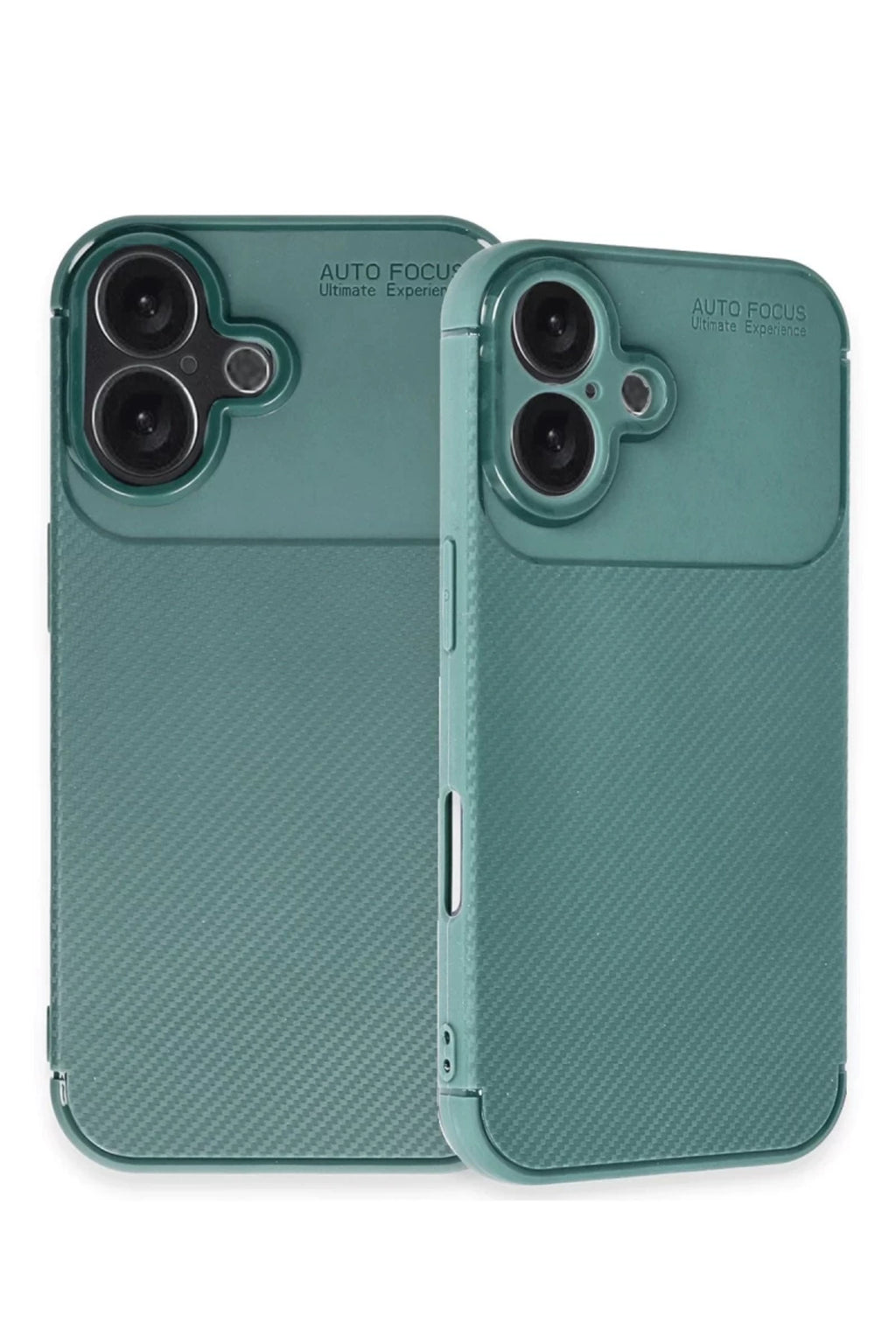 Apple iPhone 16 Plus Uyumlu Kılıf Auto Focus Karbon Kapak - Koyu Yeşil