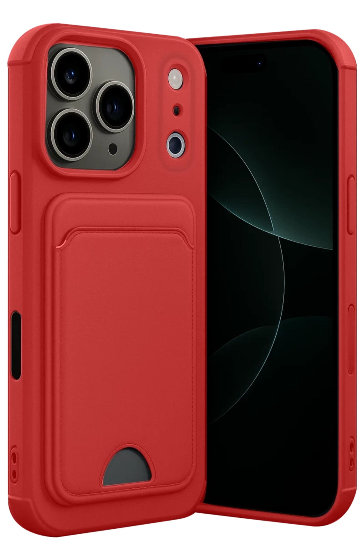 Apple iPhone 17 Pro Uyumlu Kelvin Kartvizitli Silikon - Kırmızı