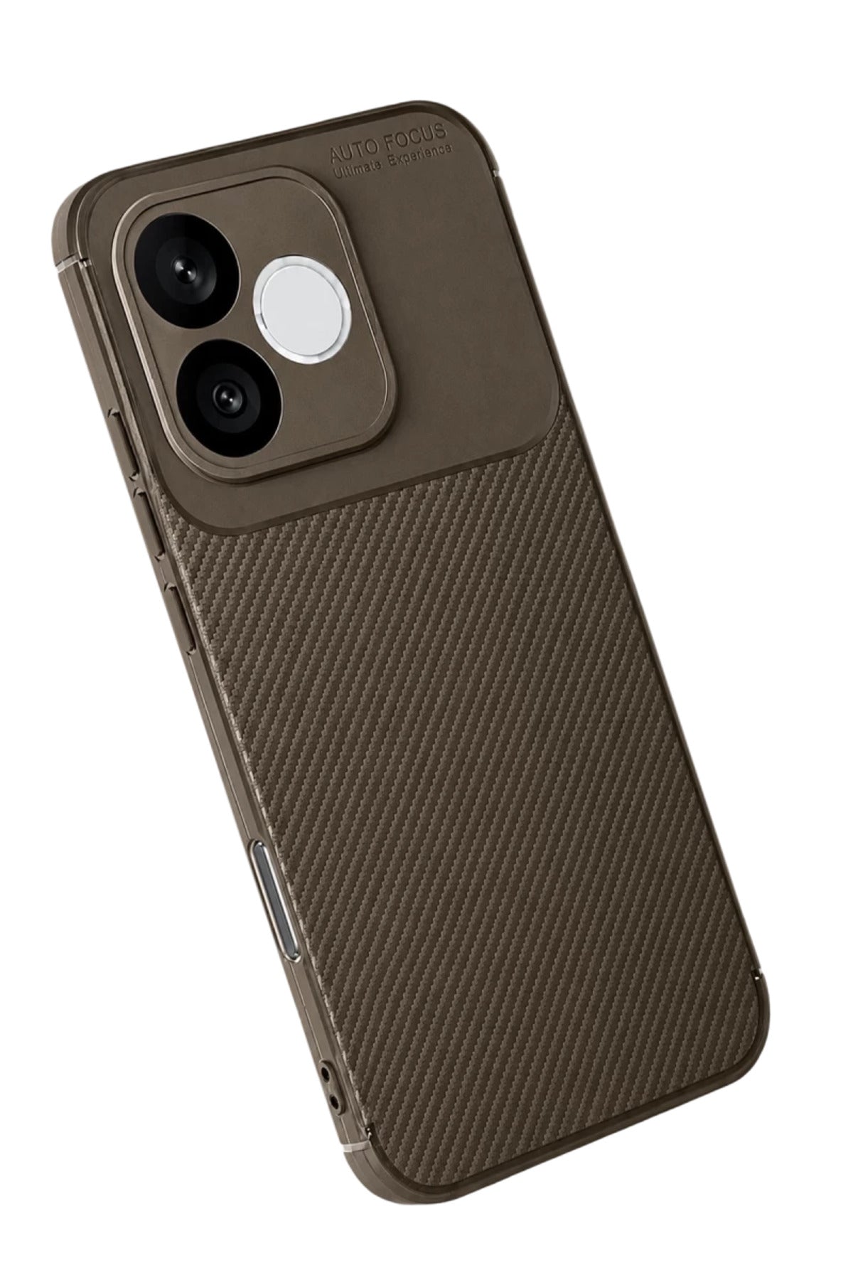 Huawei Honor 600 Lite Uyumlu Auto Focus Karbon Kapak - Kahverengi