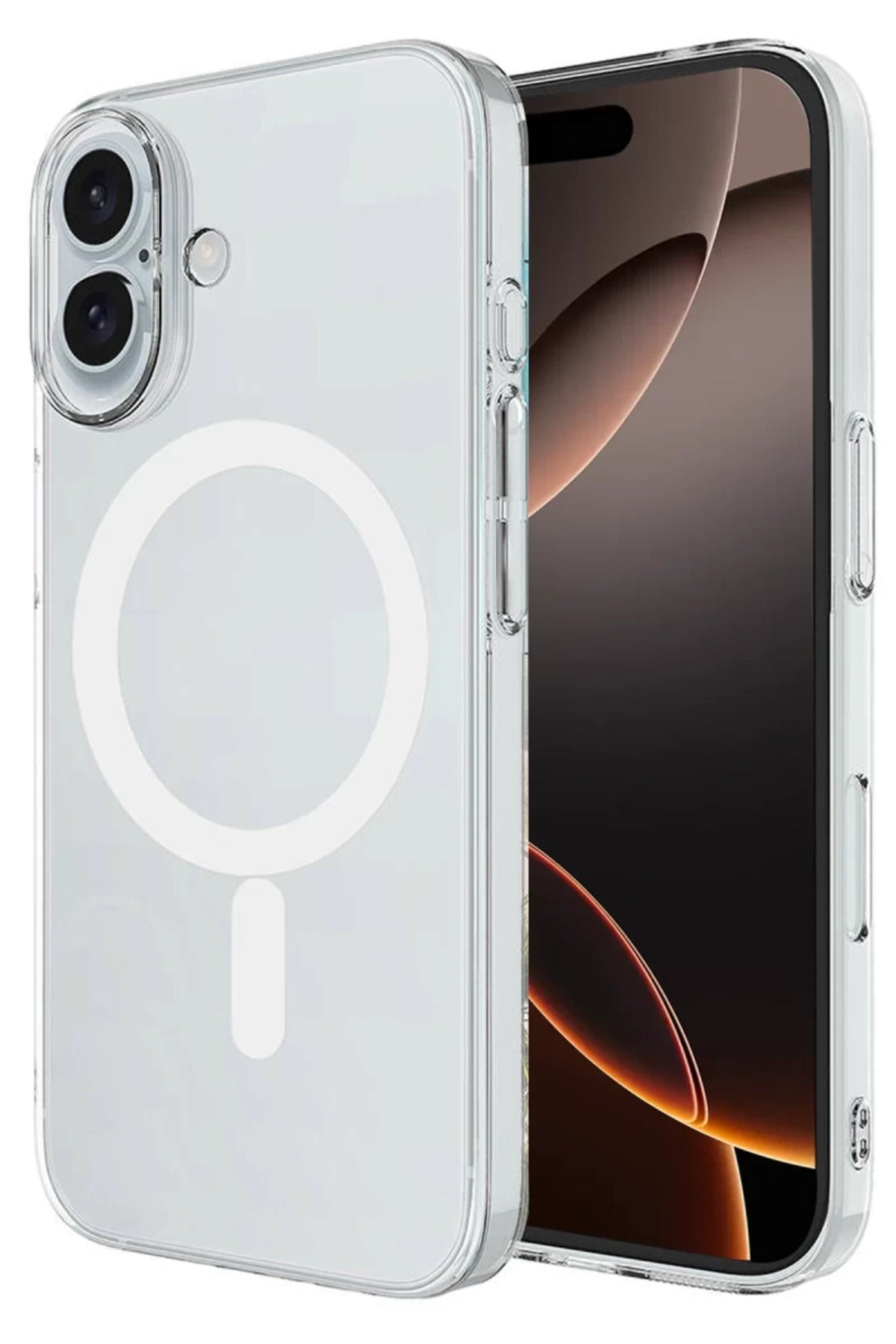 Apple iPhone 16 Plus Uyumlu Kılıf Magneticsafe Şeffaf Silikon - Şeffaf
