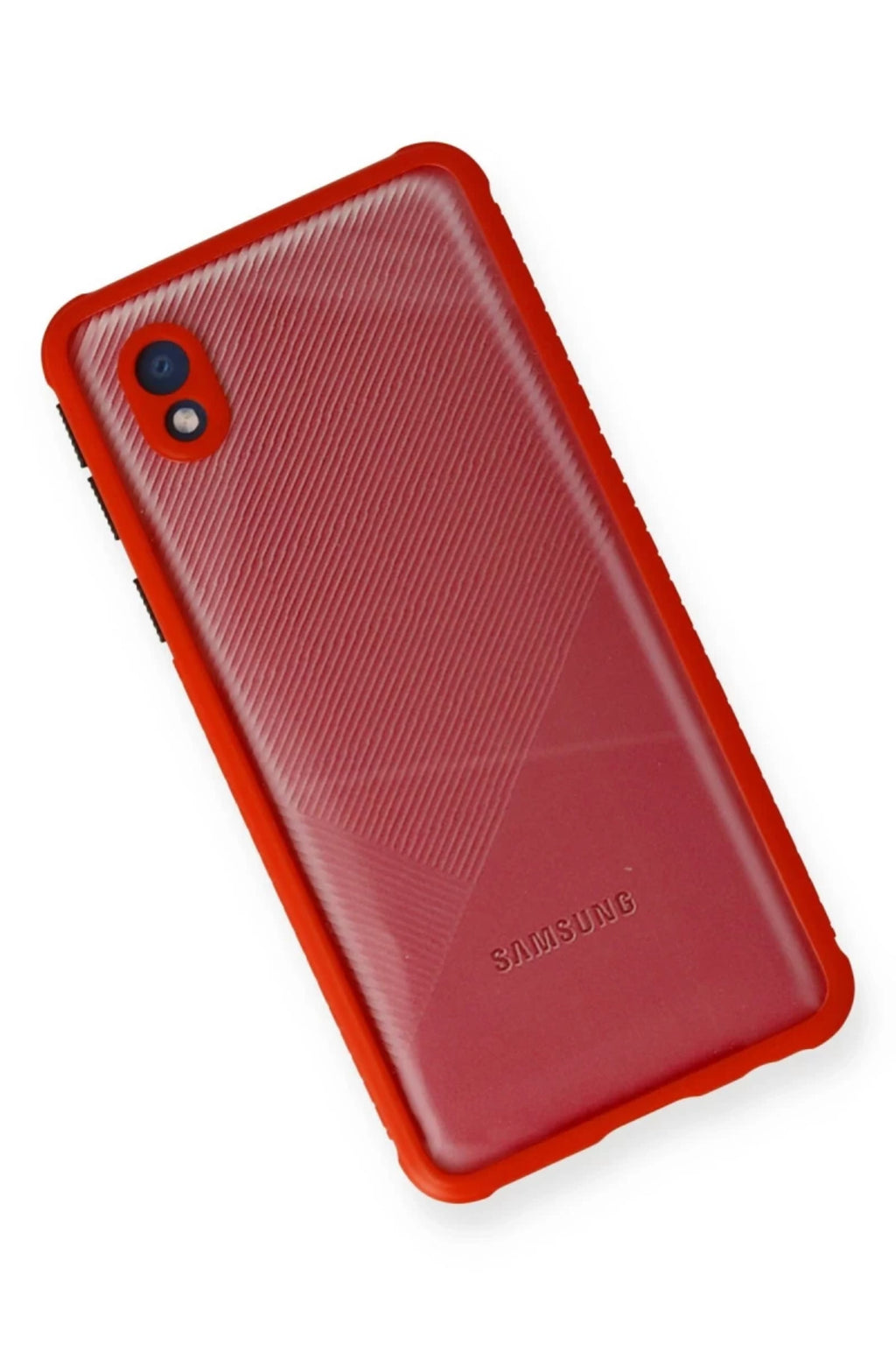 Samsung Galaxy A01 Core Uyumlu Kılıf Miami Şeffaf Silikon - Kırmızı