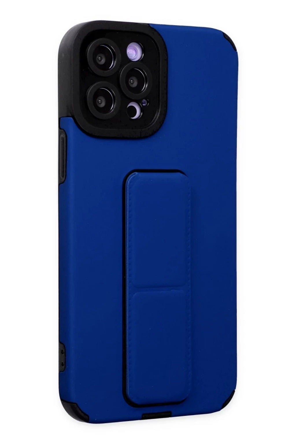 Apple iPhone 12 Pro Max Uyumlu Kılıf Mega Standlı Silikon - Mavi