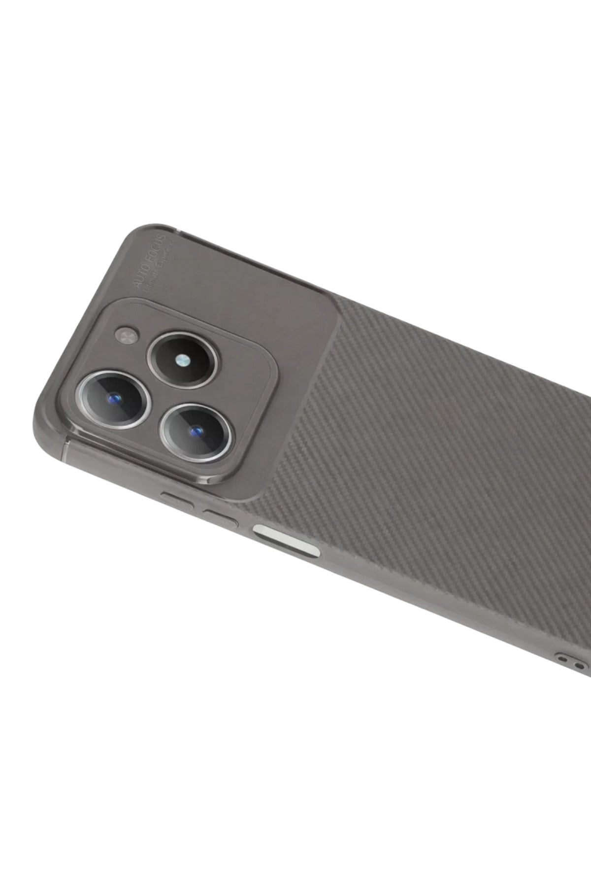 Realme C61 Uyumlu Kılıf Auto Focus Karbon Kapak - Gri