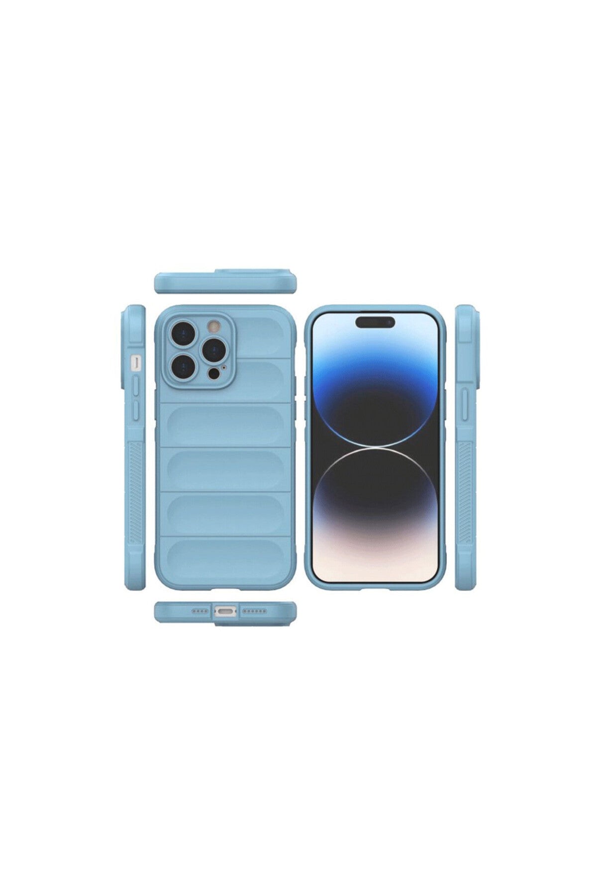 Apple iPhone 15 Pro Max Uyumlu Kılıf Optimum Silikon - Sky Blue