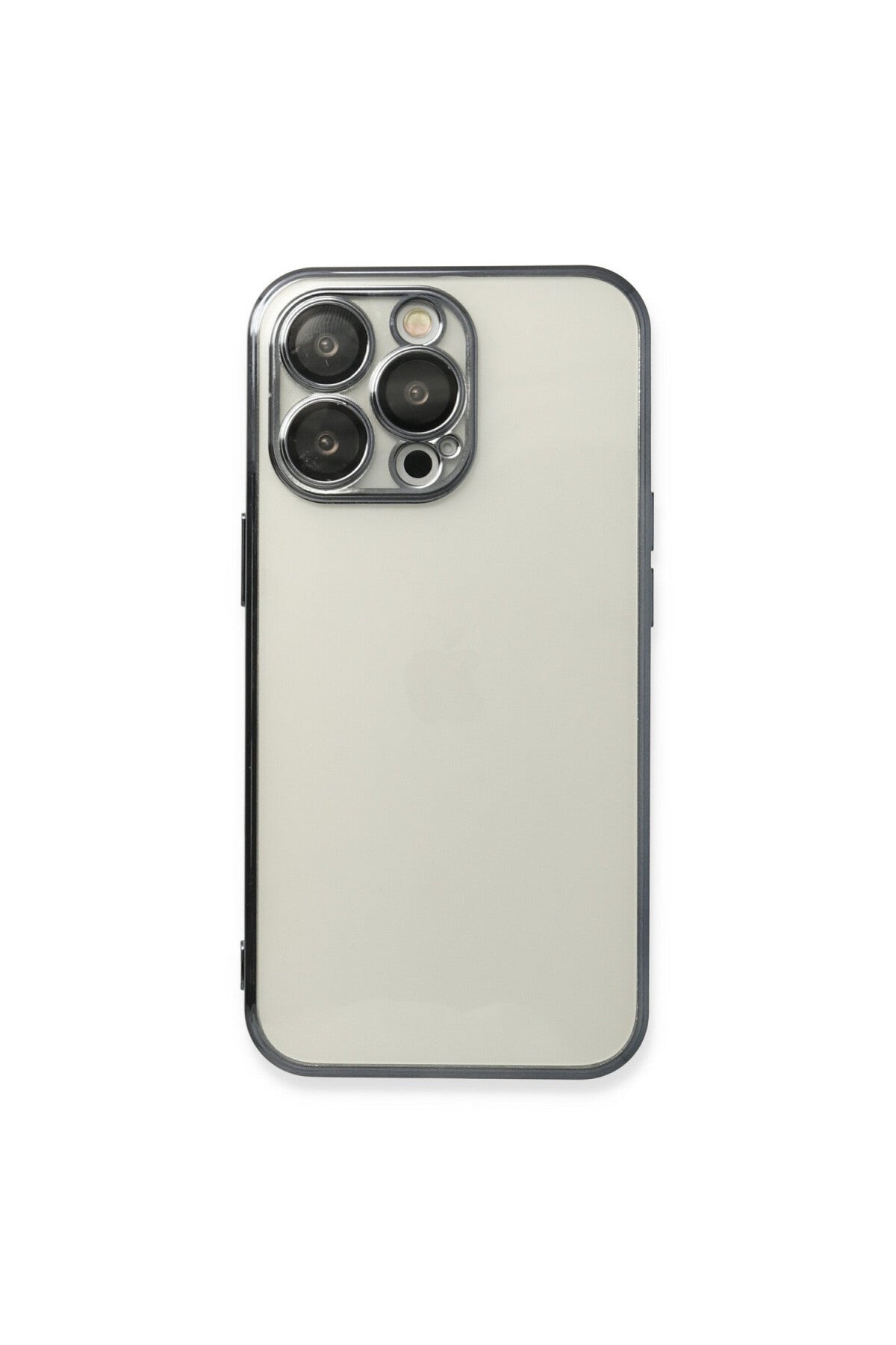 Apple iPhone 14 Pro Uyumlu Kılıf Lensli Silikon - Siyah