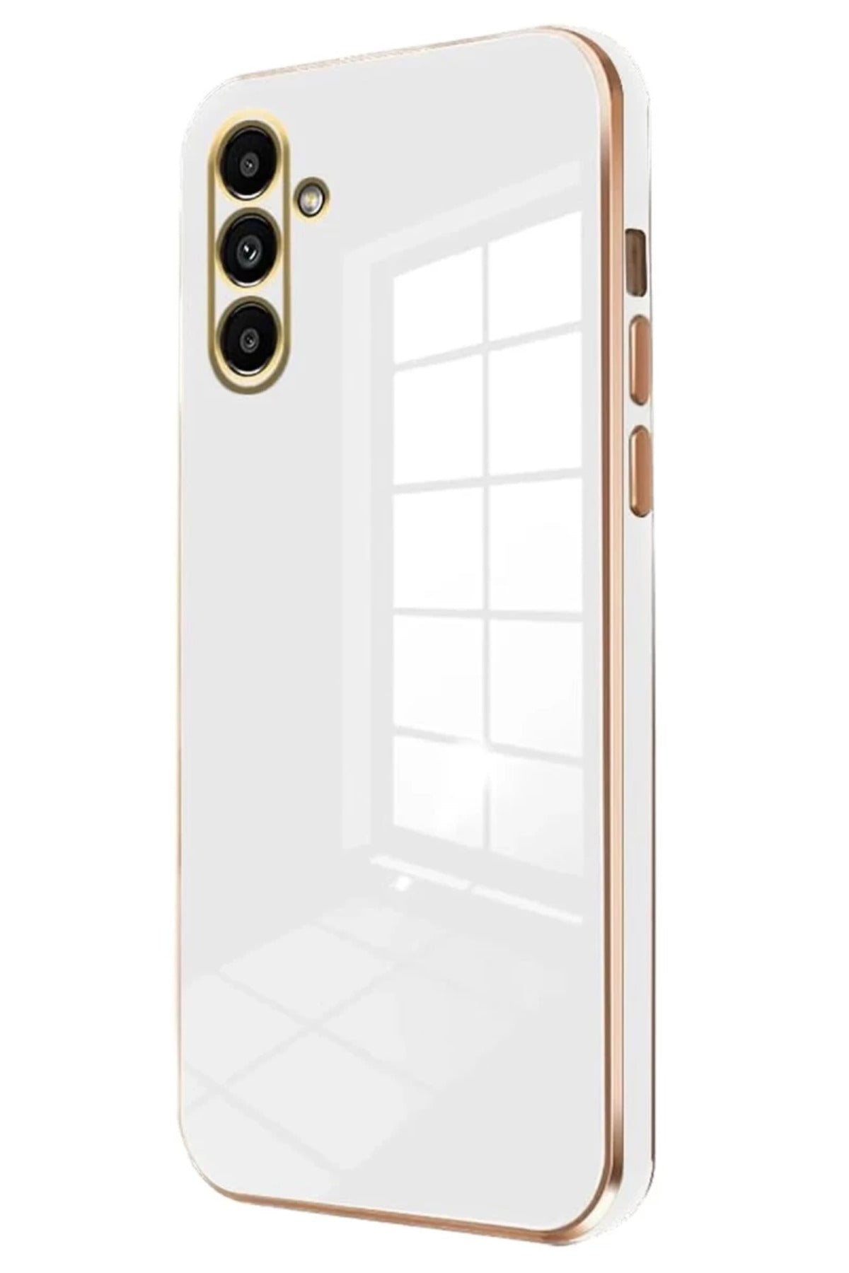 Samsung Galaxy M15 Uyumlu Kılıf Volet Silikon - Beyaz