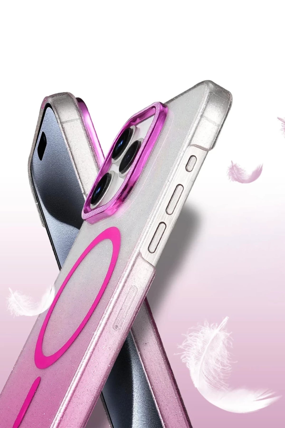 Apple iPhone 14 Pro Max Uyumlu Glossy Magsafe Kapak - Çöl Titanyum