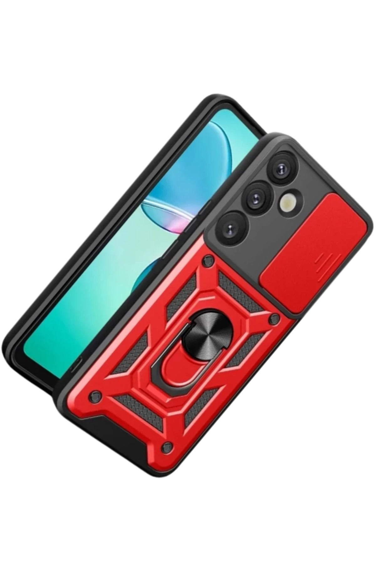 Samsung Galaxy S26 Uyumlu Pars Lens Yüzüklü Silikon - Kırmızı