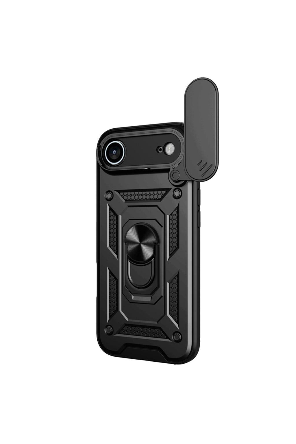 Apple iPhone 17 Air Uyumlu Pars Lens Yüzüklü Silikon - Siyah