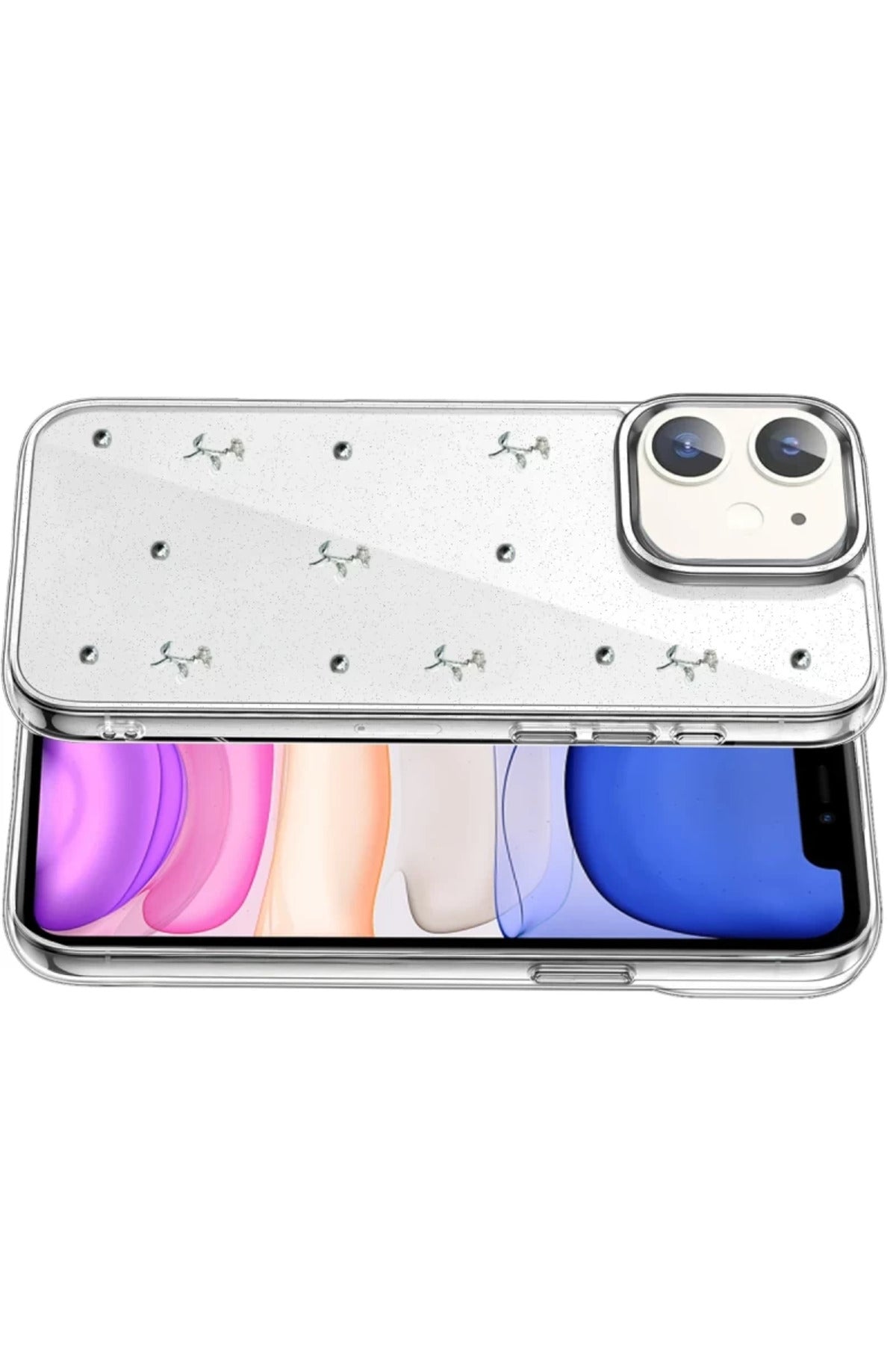 Apple iPhone 12 Uyumlu Fiyonk Desenli Kapak - Desen 4