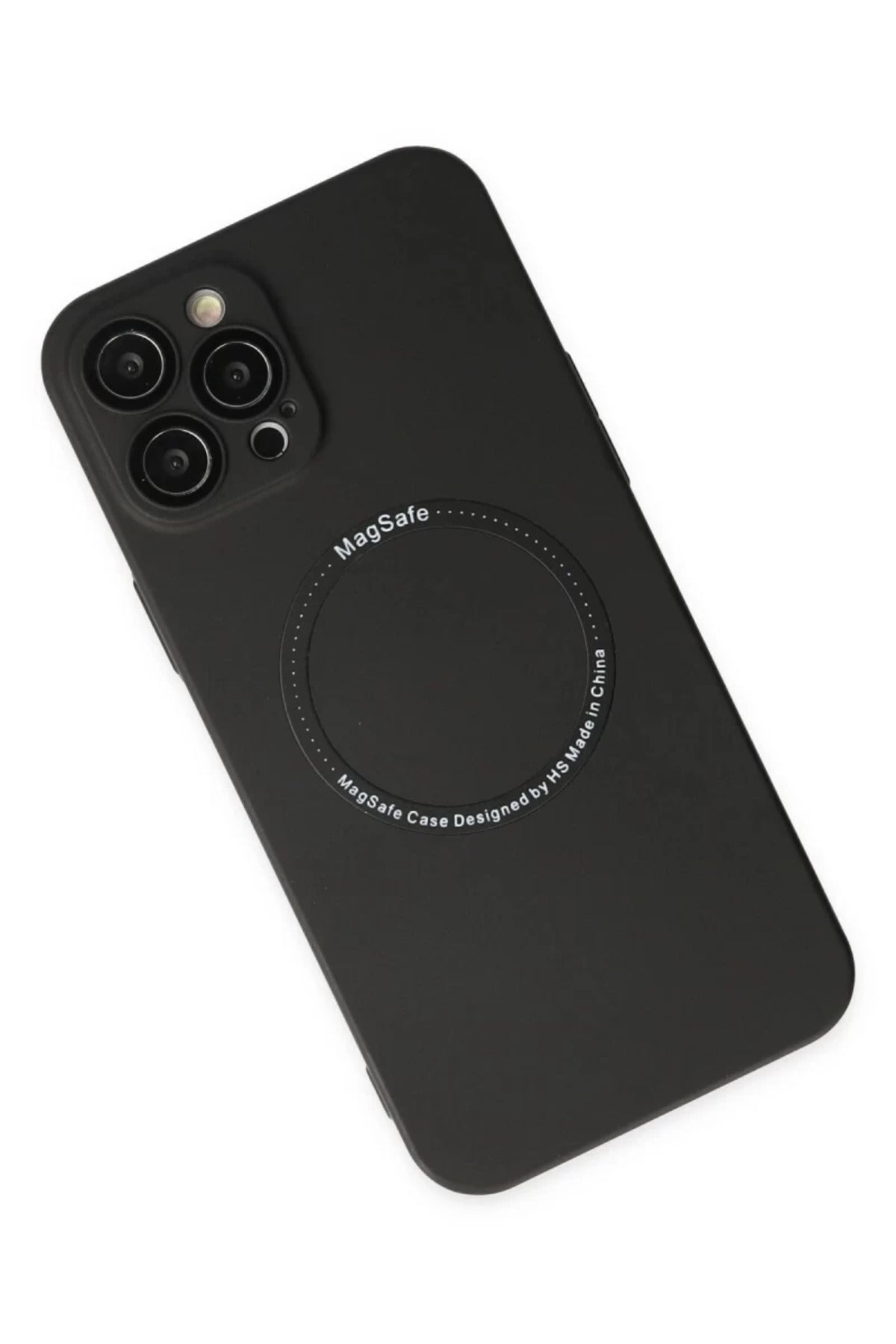 Apple iPhone 12 Pro Uyumlu Kılıf Jack Magneticsafe Lens Silikon - Siyah