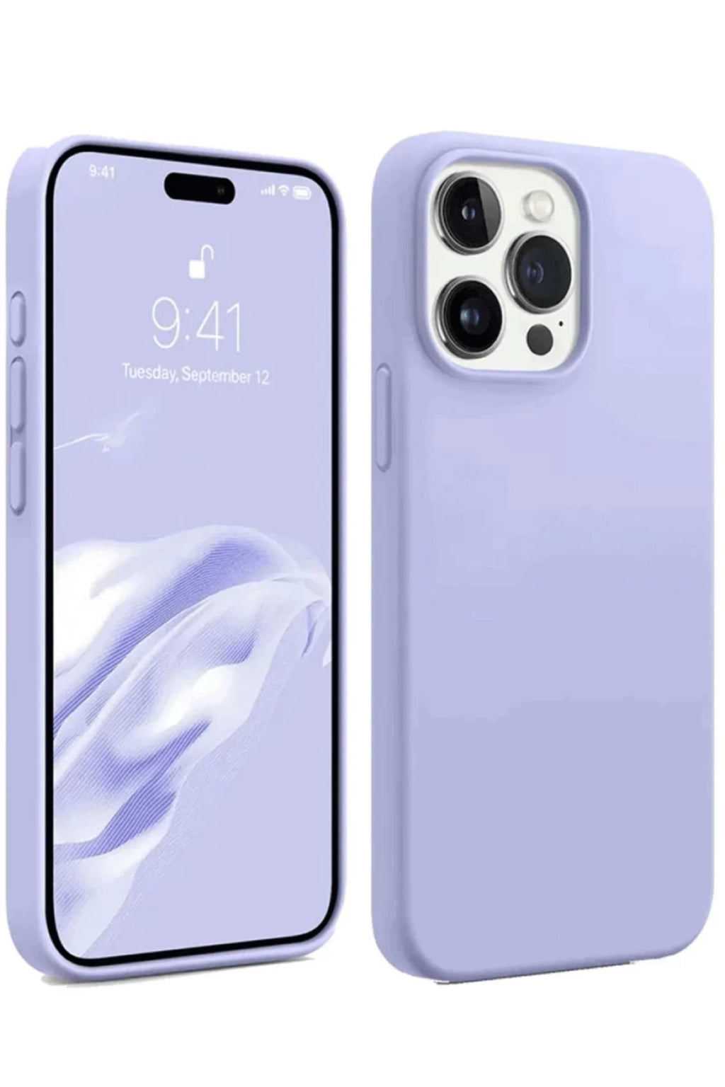 Apple iPhone 15 Pro Max Uyumlu Kılıf First Silikon - Lila