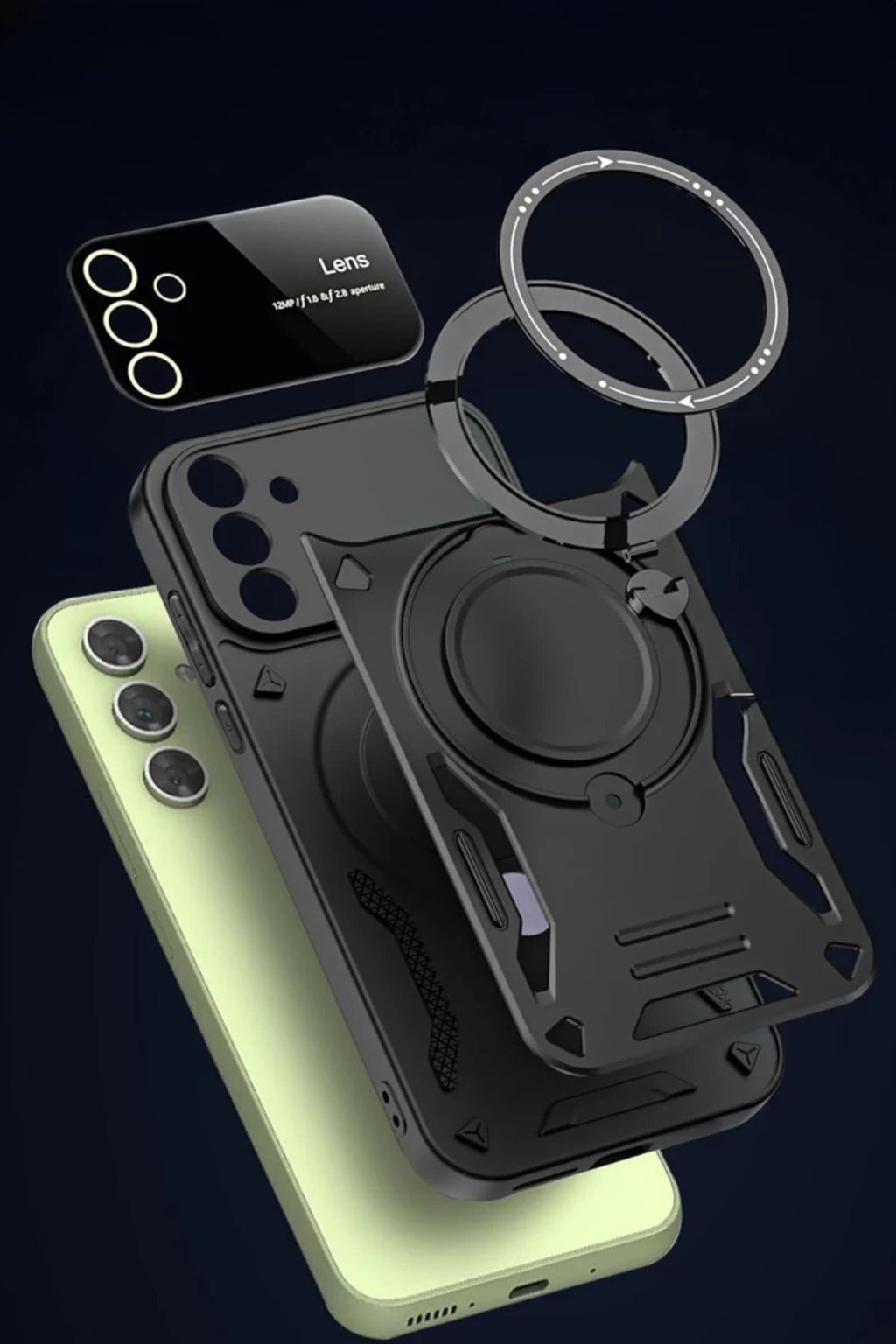 Samsung Galaxy S24 FE Uyumlu Kılıf Joy Lens Standlı Kapak - Mor