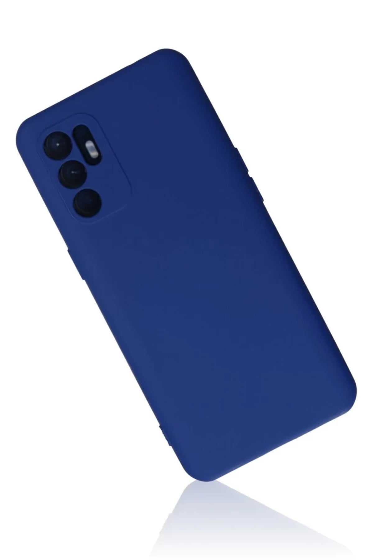 Oppo Reno 6 Uyumlu Kılıf Nano içi Kadife Silikon - Mavi