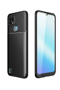Realme C21 Uyumlu Kılıf Auto Focus Karbon Kapak - Siyah
