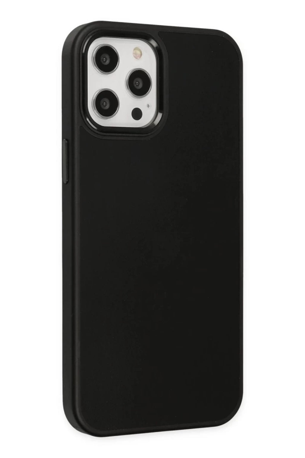 Apple iPhone 12 Pro Max Uyumlu Kılıf Asya Deri Silikon - Siyah