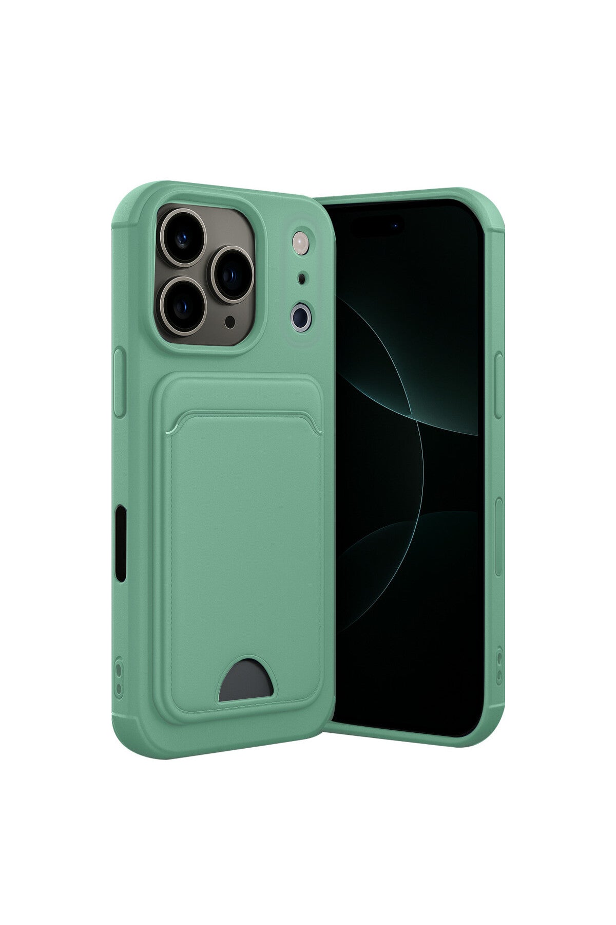 Apple iPhone 17 Pro Uyumlu Kelvin Kartvizitli Silikon - Açık Yeşil