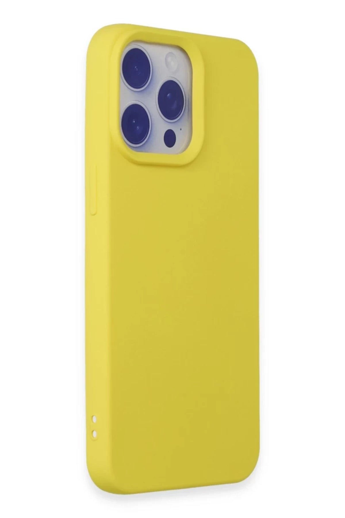 Apple iPhone 15 Pro Max Uyumlu Kılıf Nano içi Kadife Silikon - Sarı