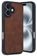 Apple iPhone 16 Uyumlu Kılıf Aras Deri Kapak - Taba