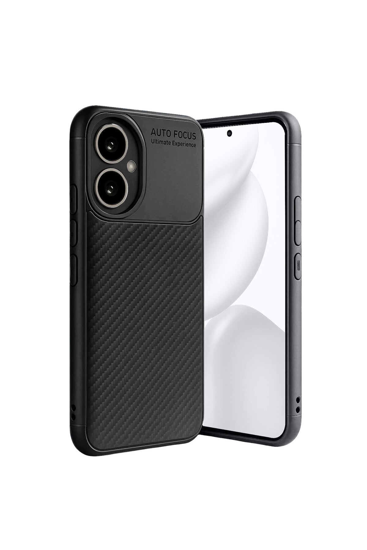 Honor 400 Uyumlu Kılıf Auto Focus Karbon Kapak - Siyah