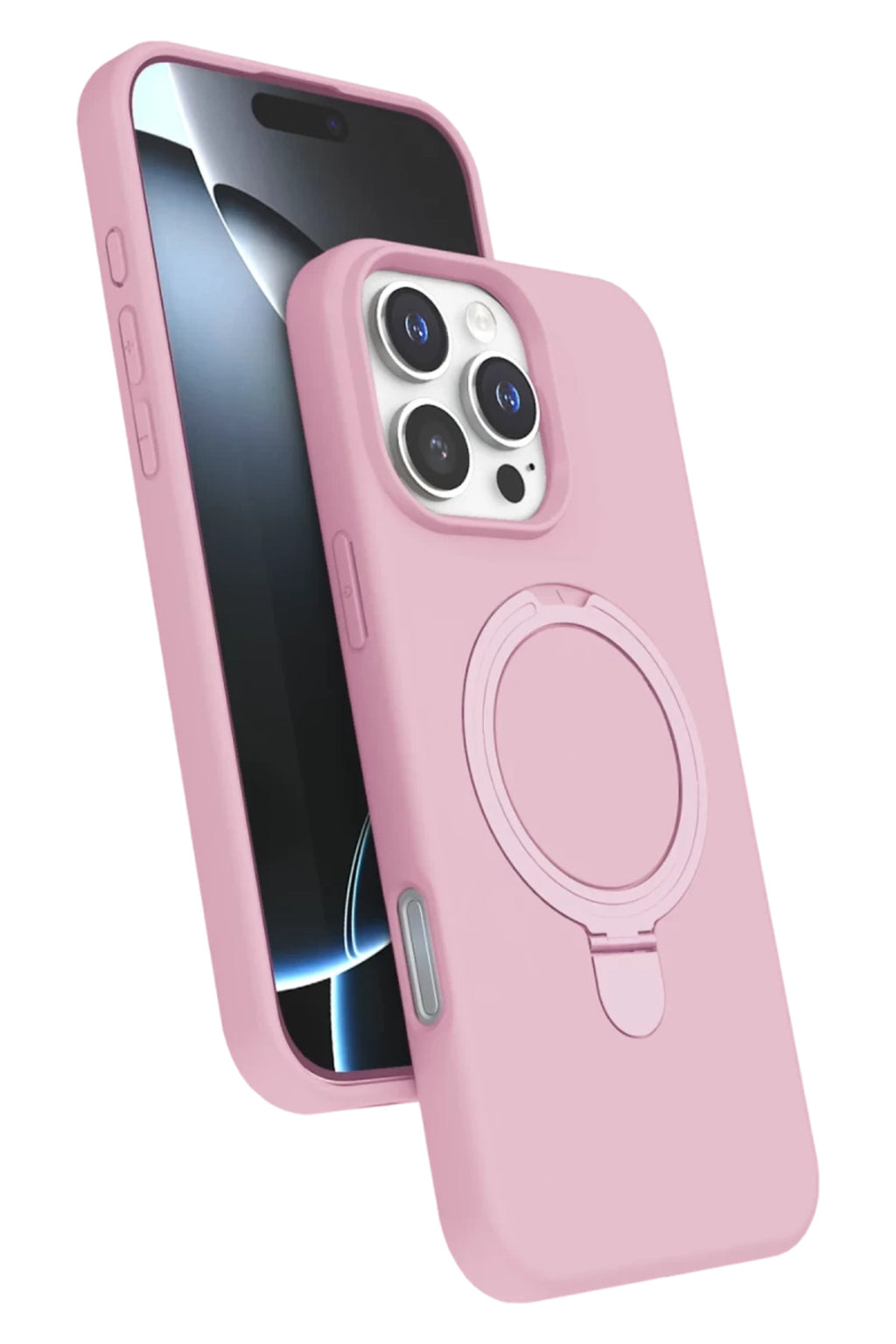 Apple iPhone 16 Pro Uyumlu Regal Magsafe Standlı Kapak - Açık Pembe